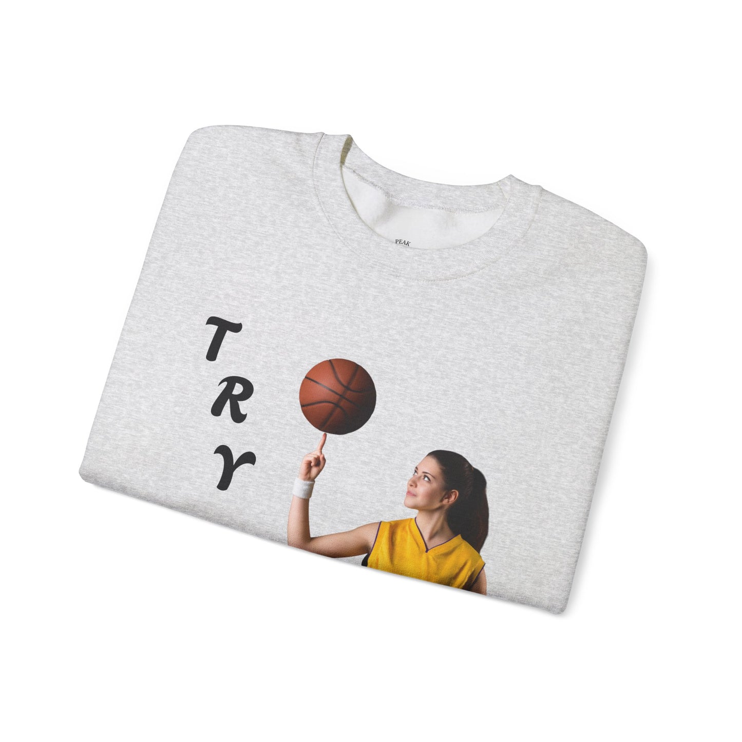 Unisex Basketball Crewneck Sweatshirt - Try It, Sports Apparel, Workout Gear, Athleisure, Gift for Athletes