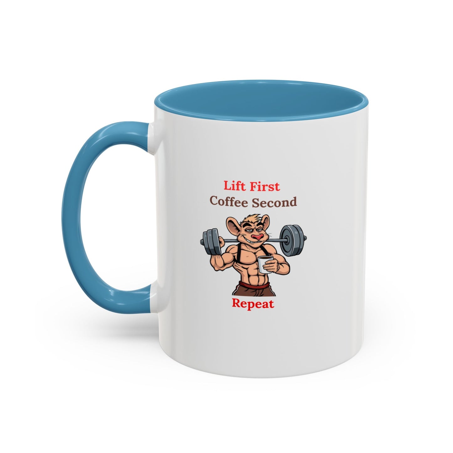 Lift First Coffee Second Mug - Fun Gym Motivational Coffee Cup for Fitness Lovers, Workout Gifts, Home Office Drinkware, Weightlifting Humor
