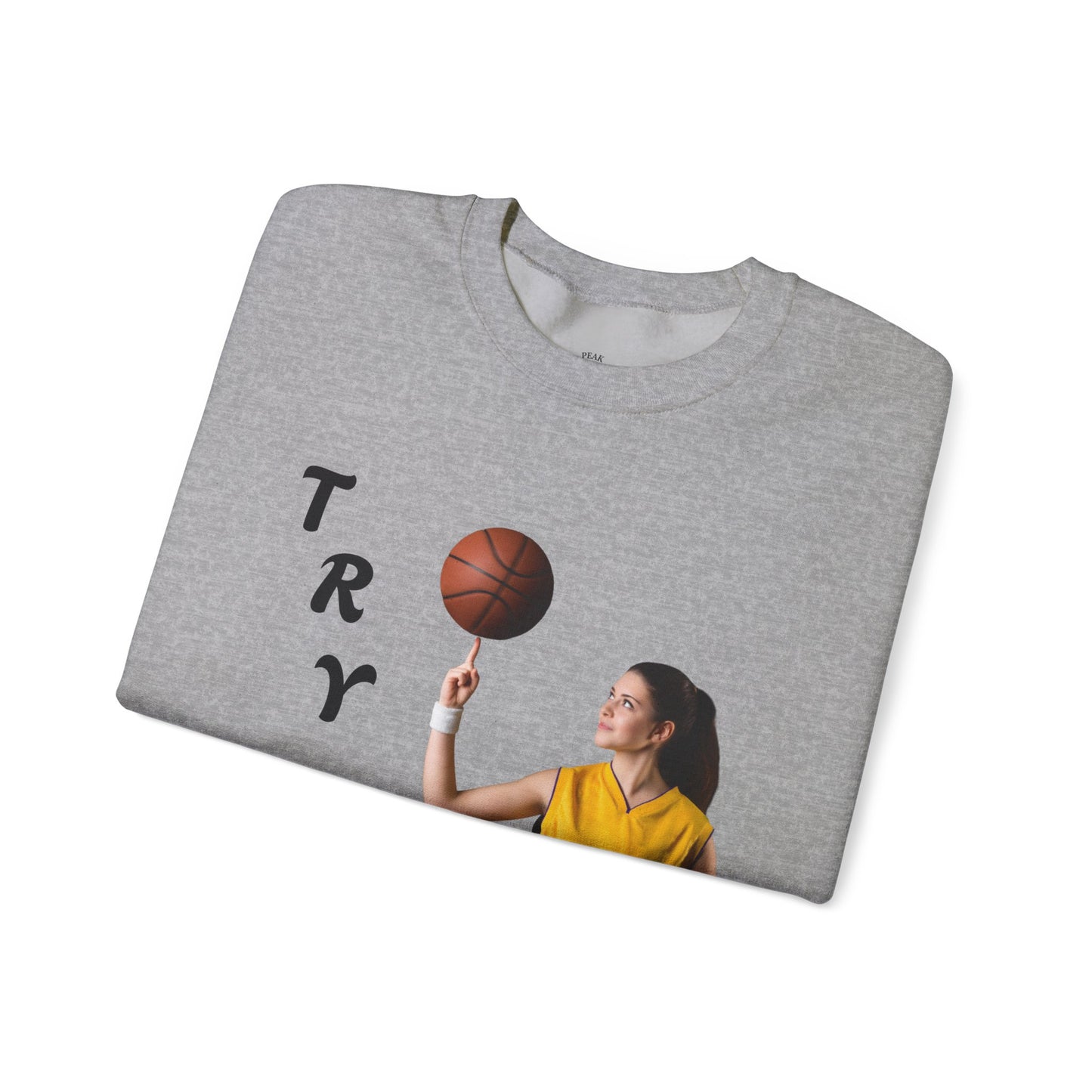 Unisex Basketball Crewneck Sweatshirt - Try It, Sports Apparel, Workout Gear, Athleisure, Gift for Athletes