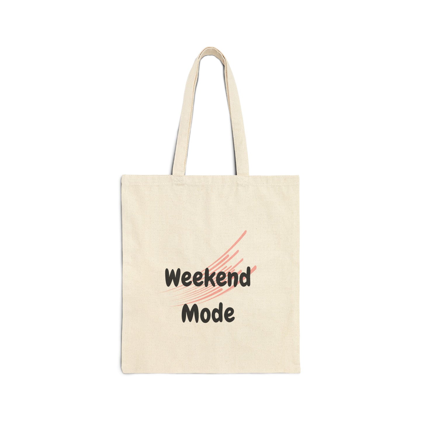 Weekend Mode Cotton Canvas Tote Bag, Eco-Friendly Tote, Shopping Bag, Reusable Grocery Tote, Gift for Friends, Beach Bag