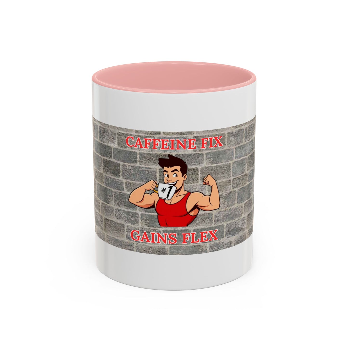 Caffeine Fix Gains Flex Coffee Mug - Fitness Mug, Gym Gift, Motivational Drinkware, Bodybuilding Accessory, Workout Coffee Cup