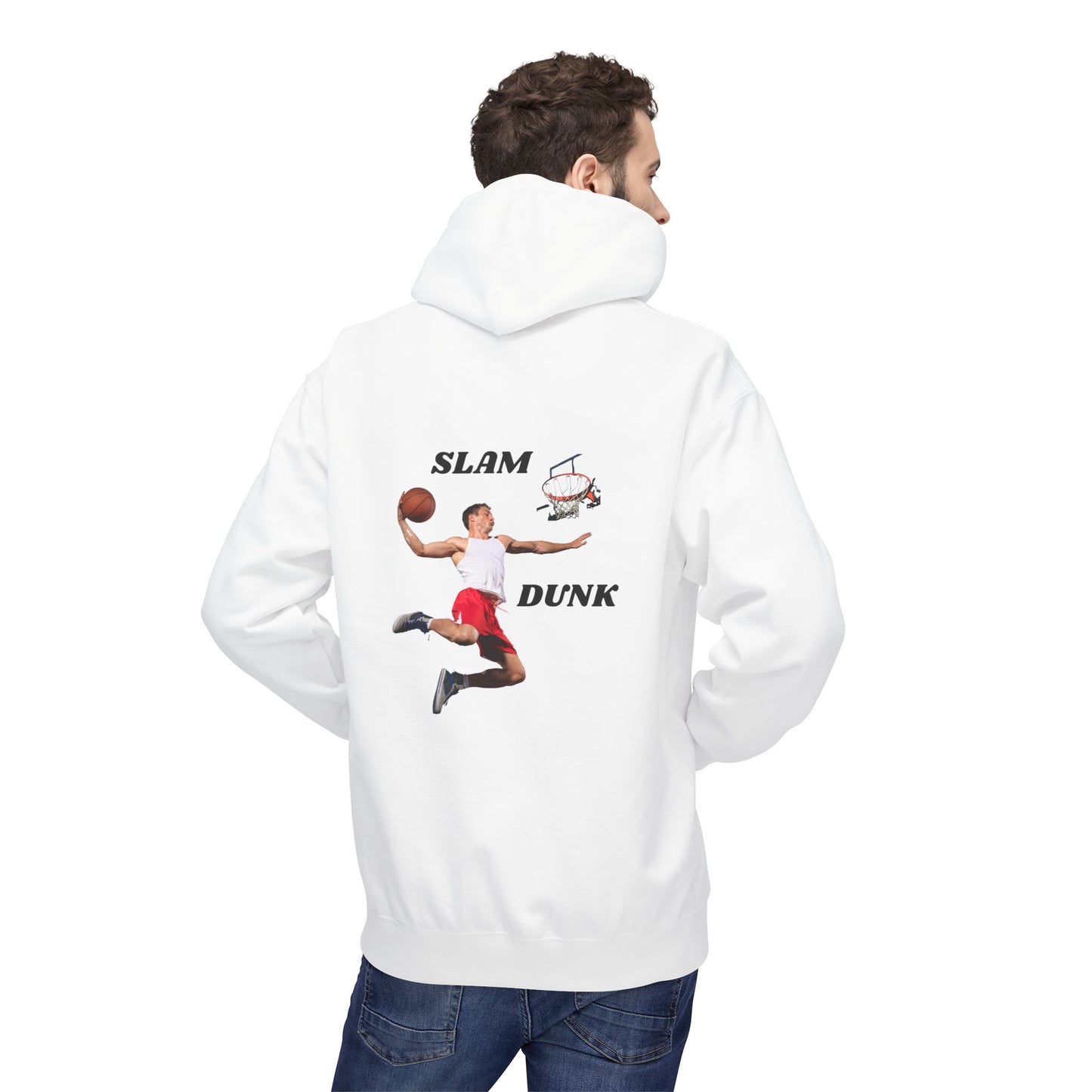 "Slam Dunk" Hoodie for Basketball Lovers, Unisex Athletic Wear, Casual Gift for Sports Fans, Cozy Fleece Pullover, Perfect for Game Days