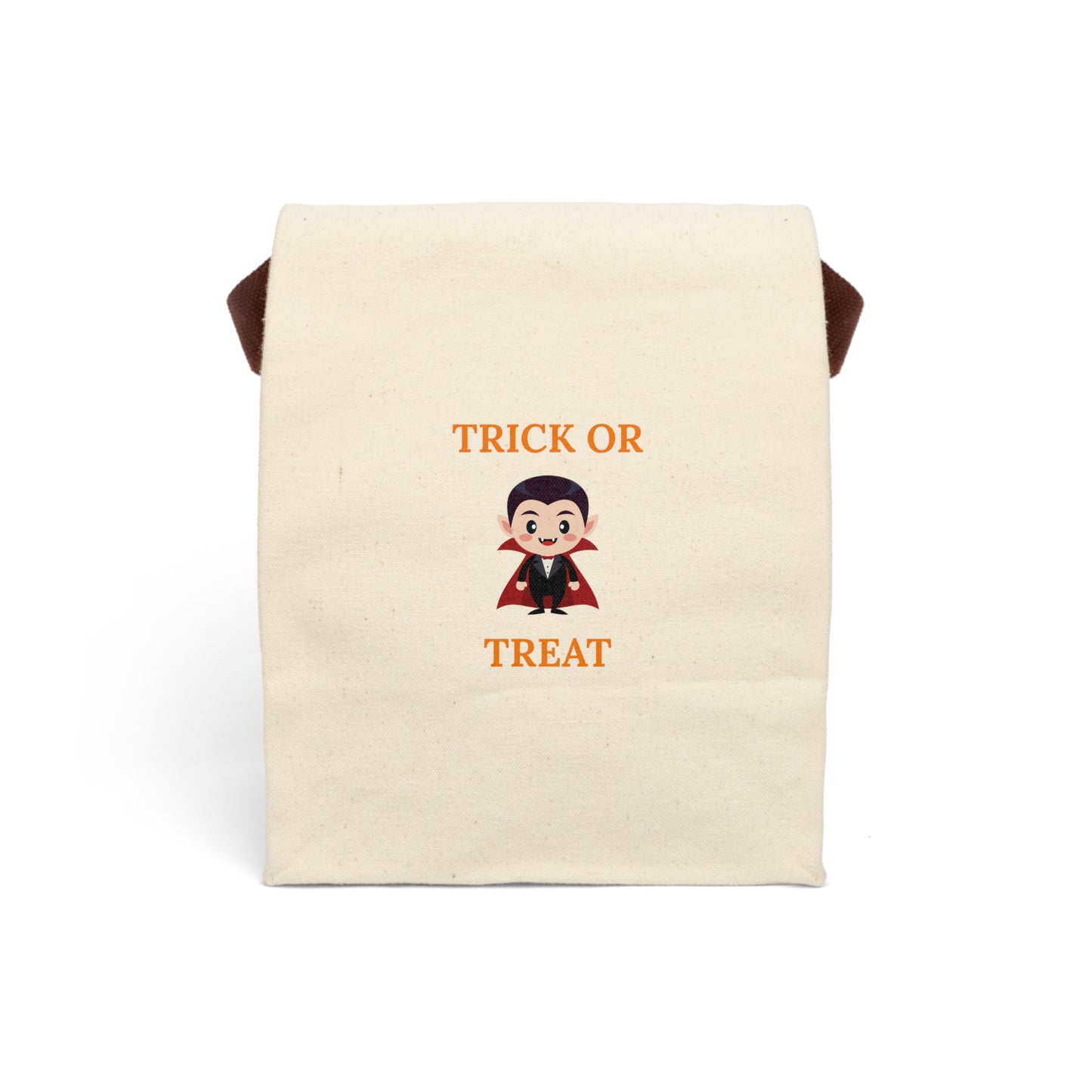 Tote Bag, Trick or Treat Dracula - Vampire Halloween Candy & Treat Reusable Bag, Canvas Lunch Bag With Strap, Halloween Tote, Spooky Trick