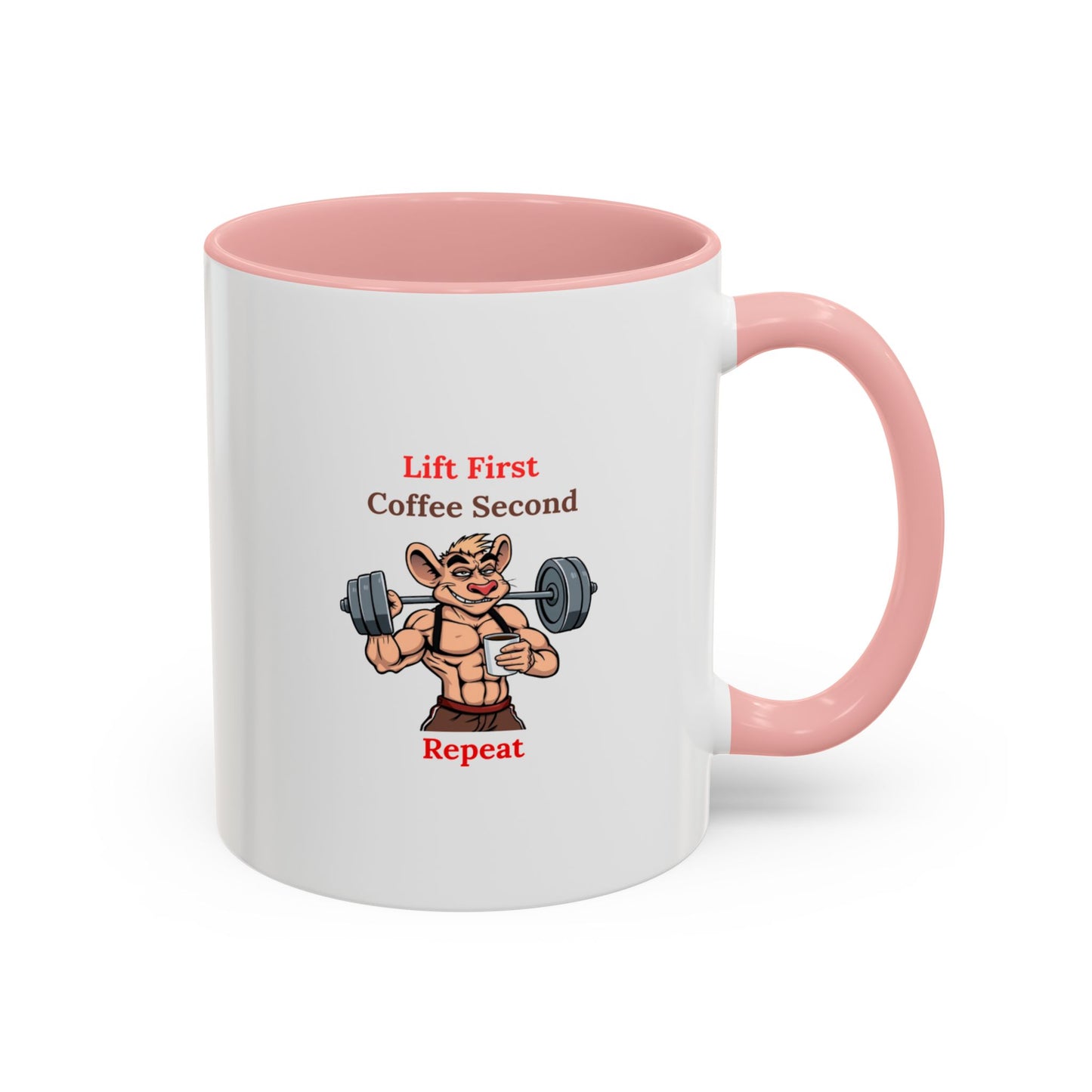 Lift First Coffee Second Mug - Fun Gym Motivational Coffee Cup for Fitness Lovers, Workout Gifts, Home Office Drinkware, Weightlifting Humor