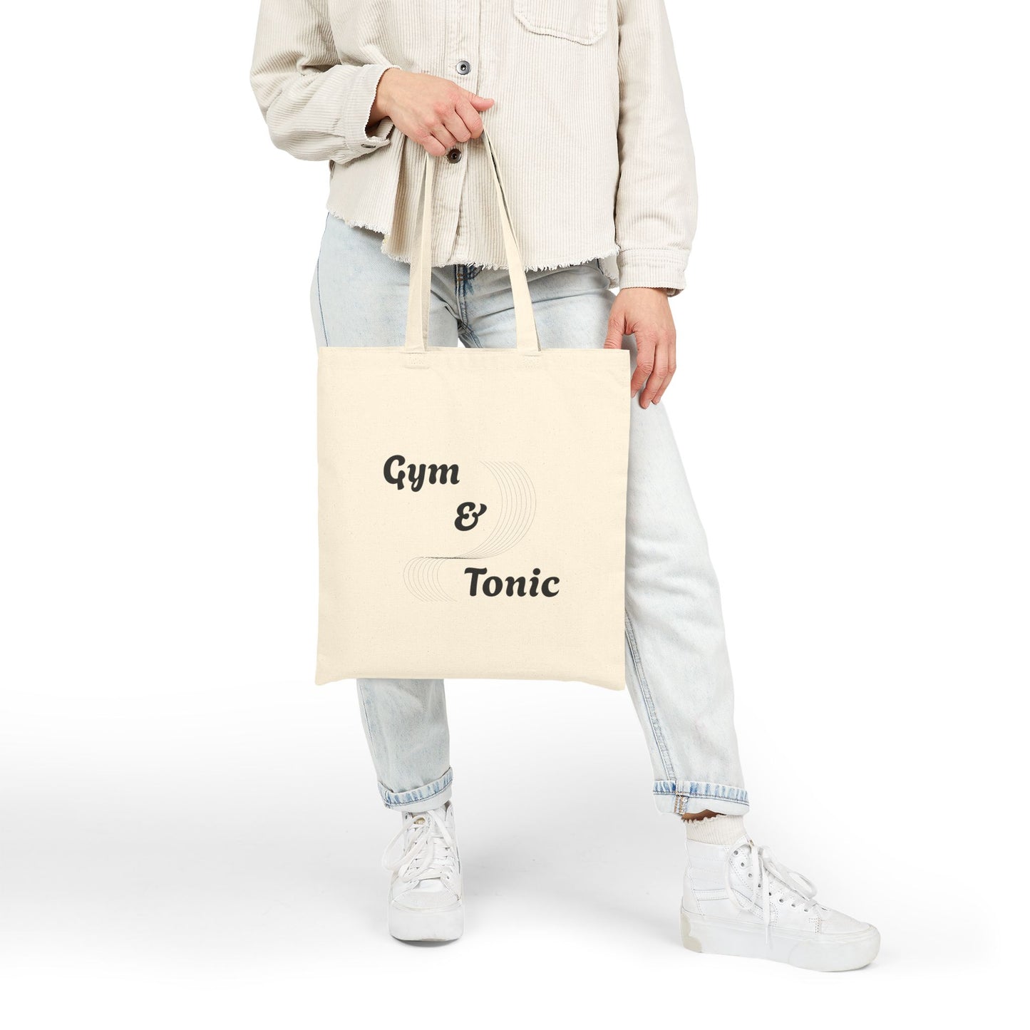 Gym & Tonic Cotton Canvas Tote Bag | Eco-Friendly Shopping Bag, Workout Tote, Gift for Fitness Lovers, Gym Bag, Reusable Market Bag