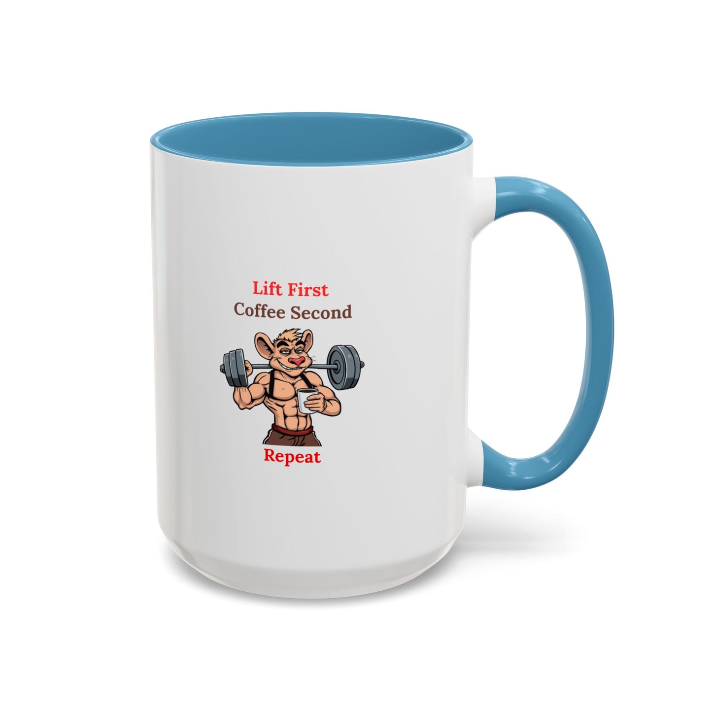 Lift First Coffee Second Mug - Fun Gym Motivational Coffee Cup for Fitness Lovers, Workout Gifts, Home Office Drinkware, Weightlifting Humor
