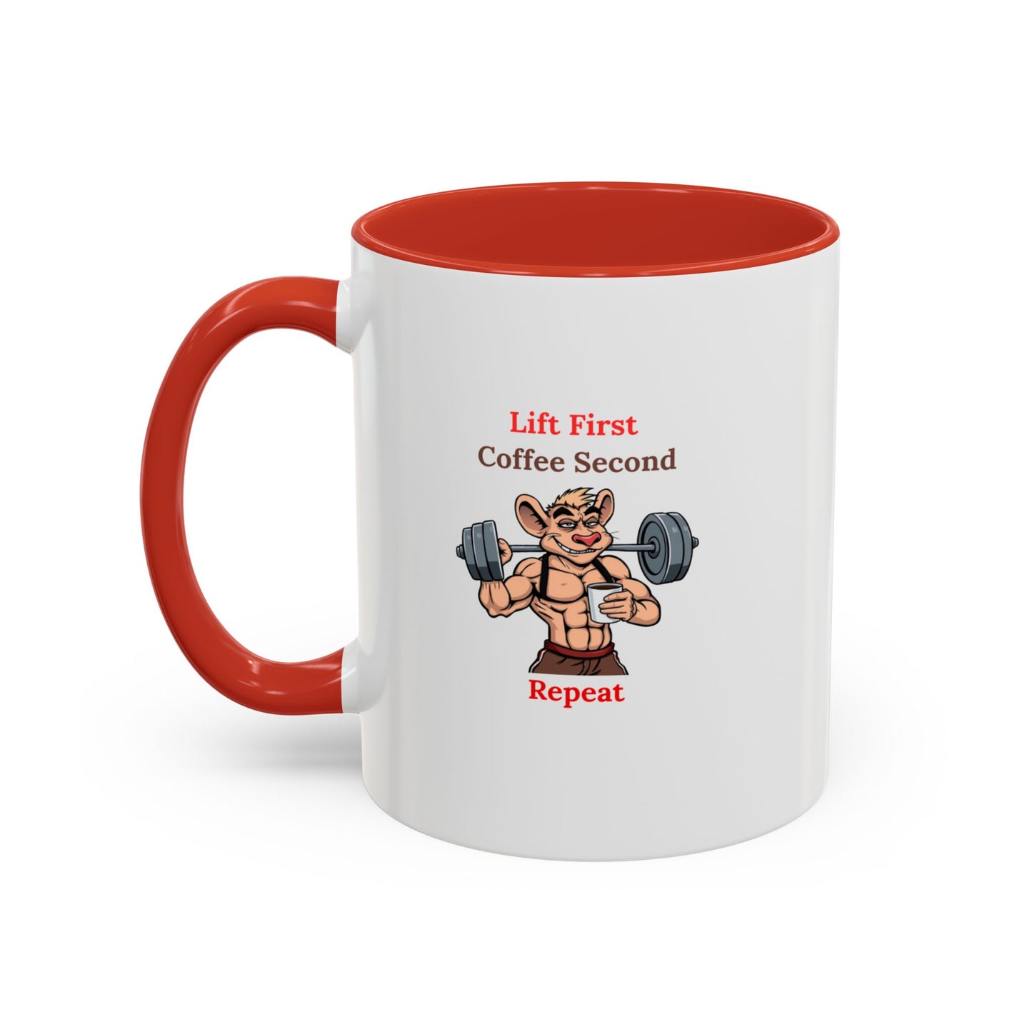 Lift First Coffee Second Mug - Fun Gym Motivational Coffee Cup for Fitness Lovers, Workout Gifts, Home Office Drinkware, Weightlifting Humor