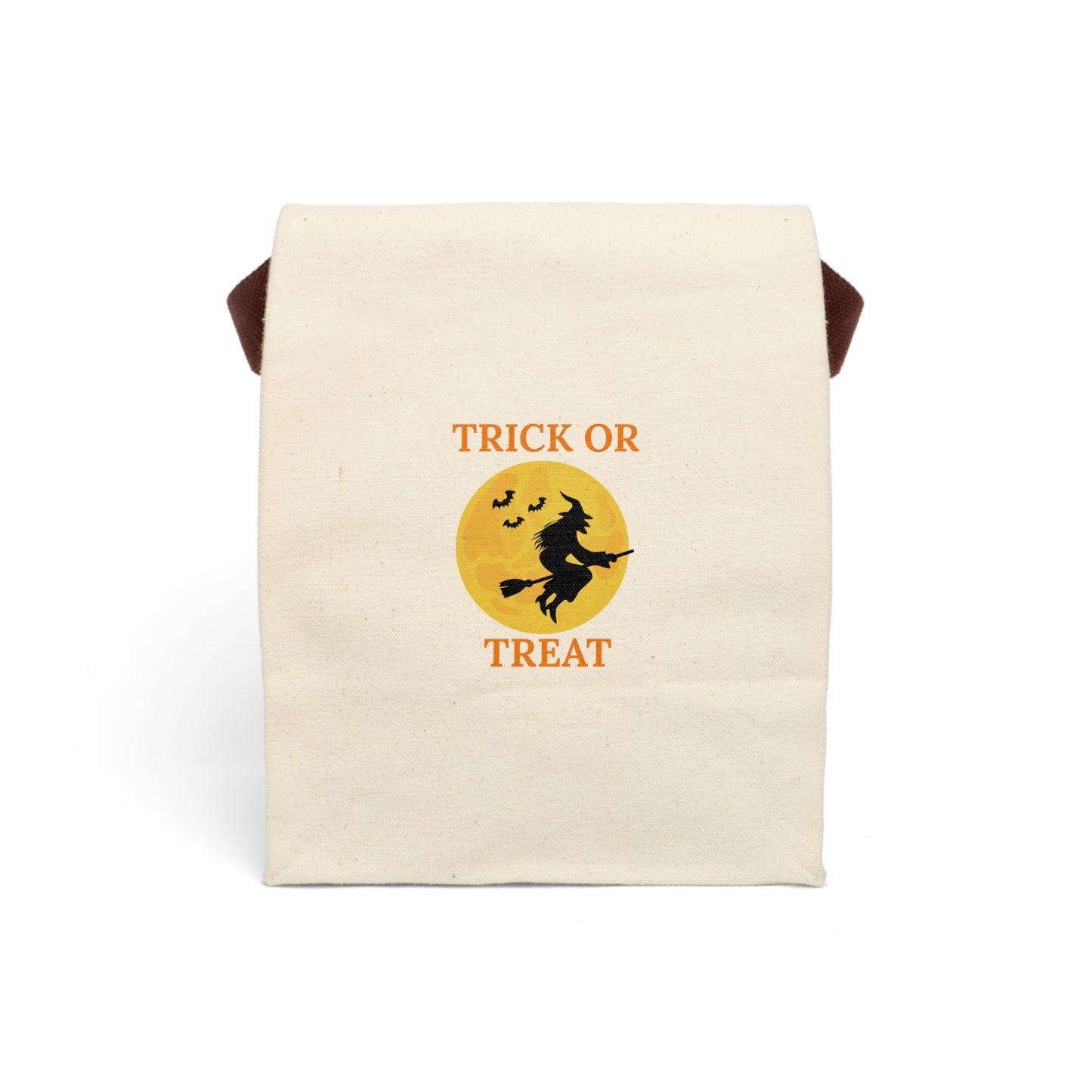 Tote Bag, Trick or Treat Canvas Lunch Bag - Spooky Candy Bag for Kids & Adults, Monster Halloween Bag with Strap, Trick or Treat