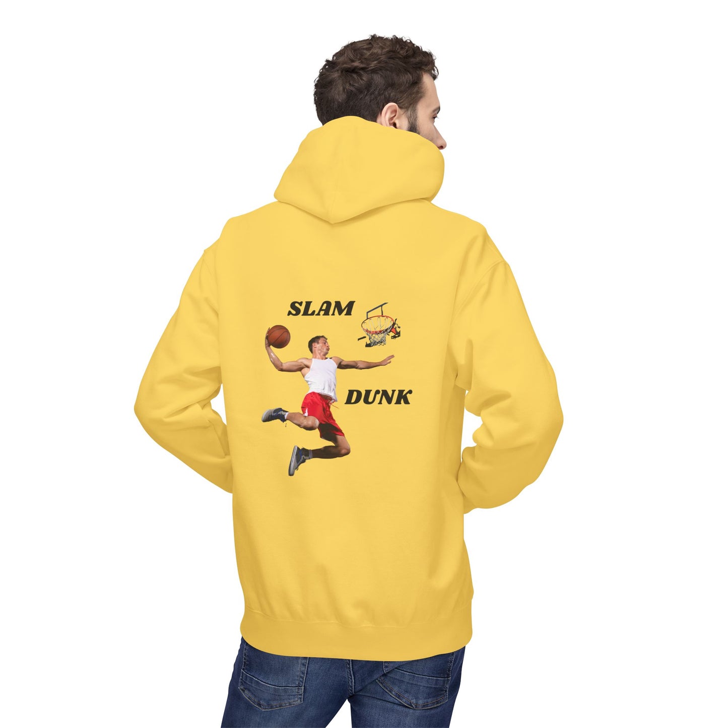 "Slam Dunk" Hoodie for Basketball Lovers, Unisex Athletic Wear, Casual Gift for Sports Fans, Cozy Fleece Pullover, Perfect for Game Days