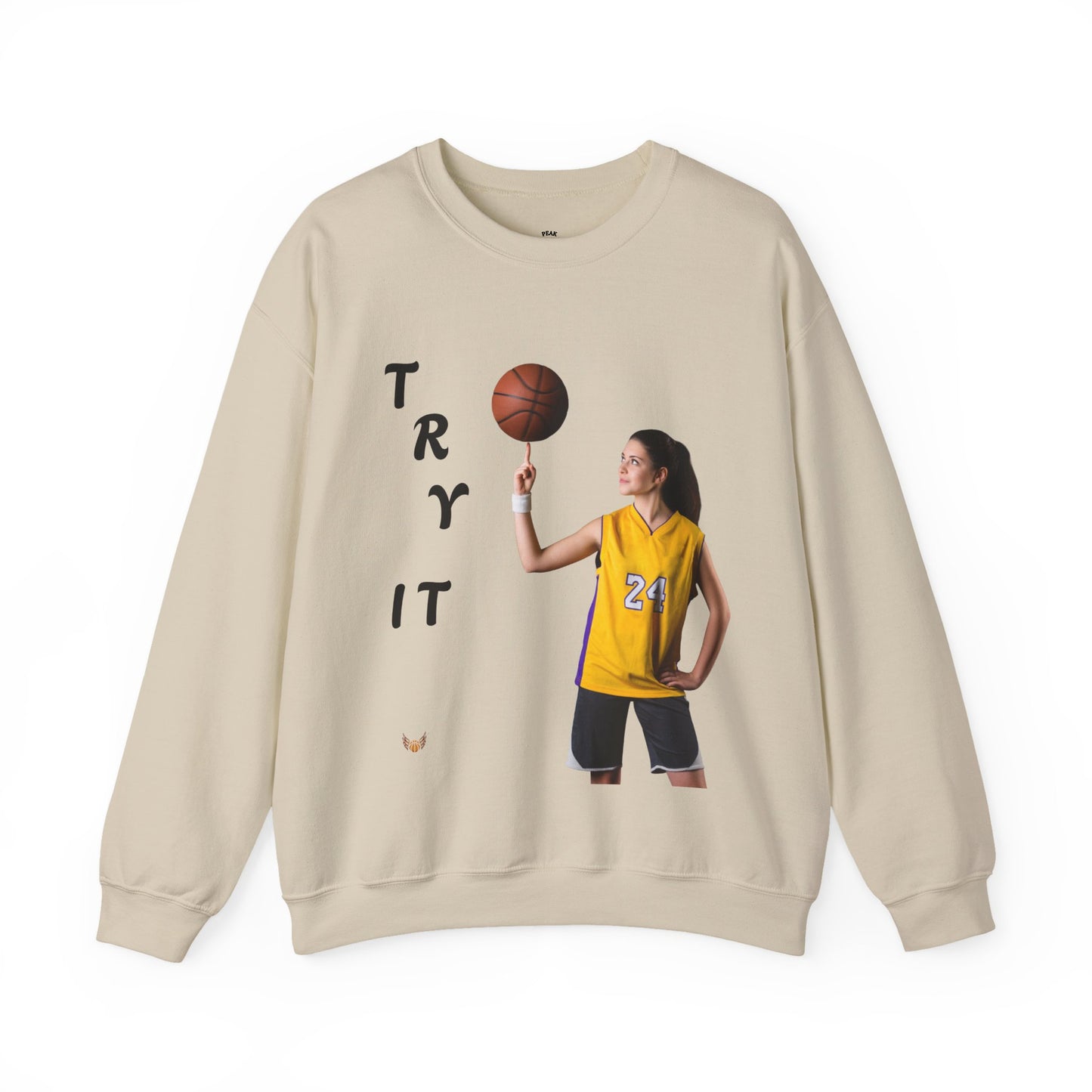 Unisex Basketball Crewneck Sweatshirt - Try It, Sports Apparel, Workout Gear, Athleisure, Gift for Athletes