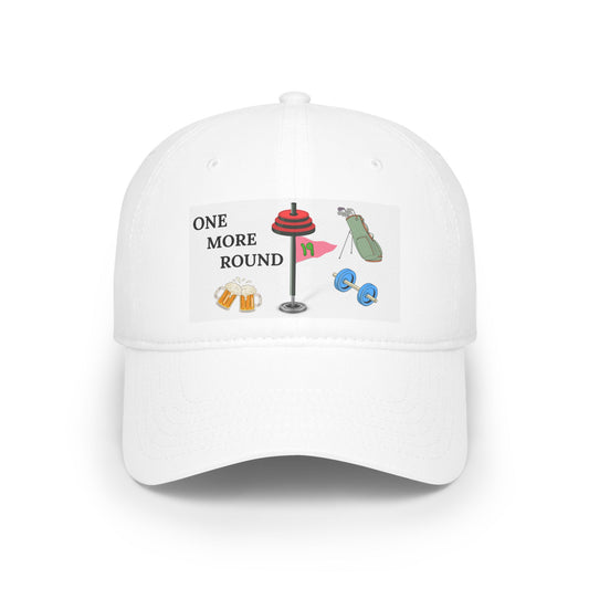 One More Round Golf Cap, Low Profile Baseball Cap, Fitness Gift, Sports Enthusiasts, Golfing Accessories, Casual Wear