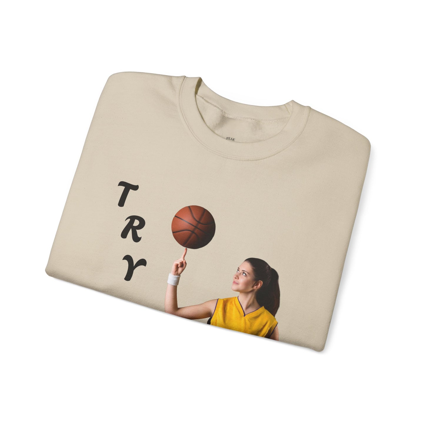 Unisex Basketball Crewneck Sweatshirt - Try It, Sports Apparel, Workout Gear, Athleisure, Gift for Athletes