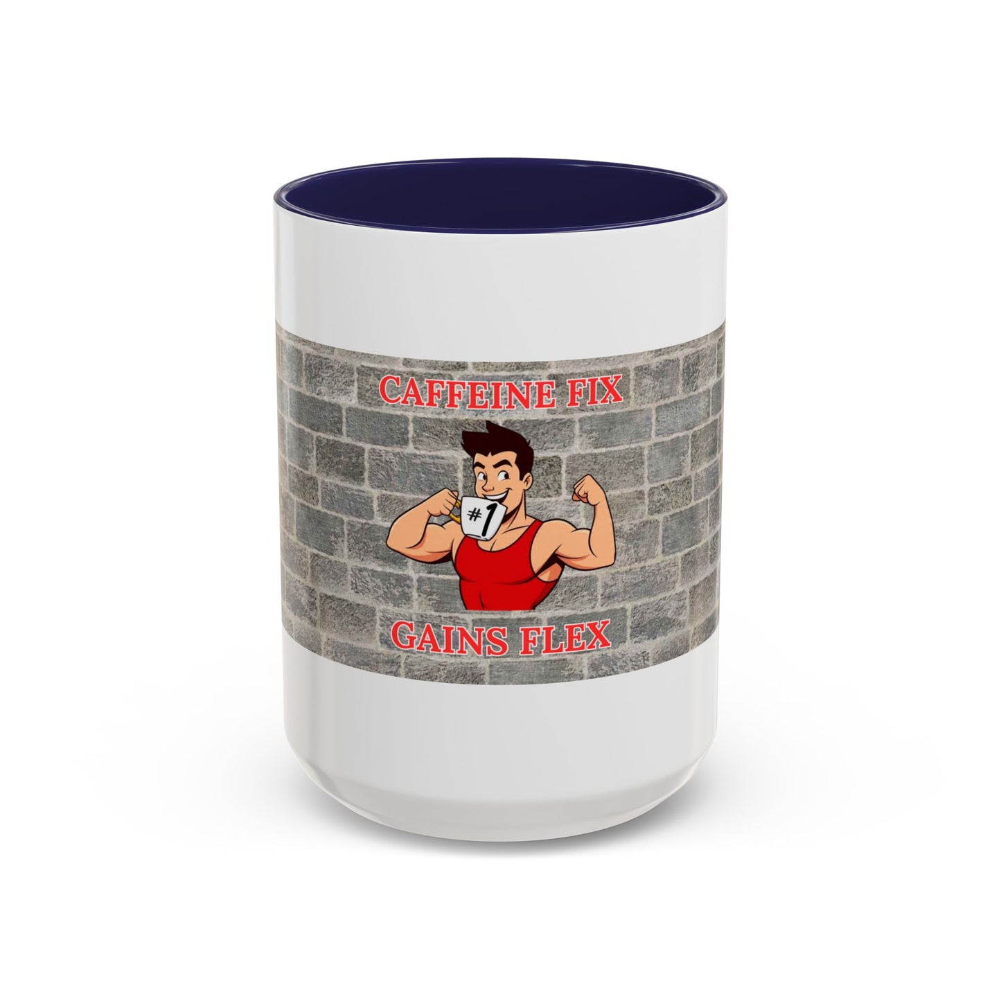 Caffeine Fix Gains Flex Coffee Mug - Fitness Mug, Gym Gift, Motivational Drinkware, Bodybuilding Accessory, Workout Coffee Cup