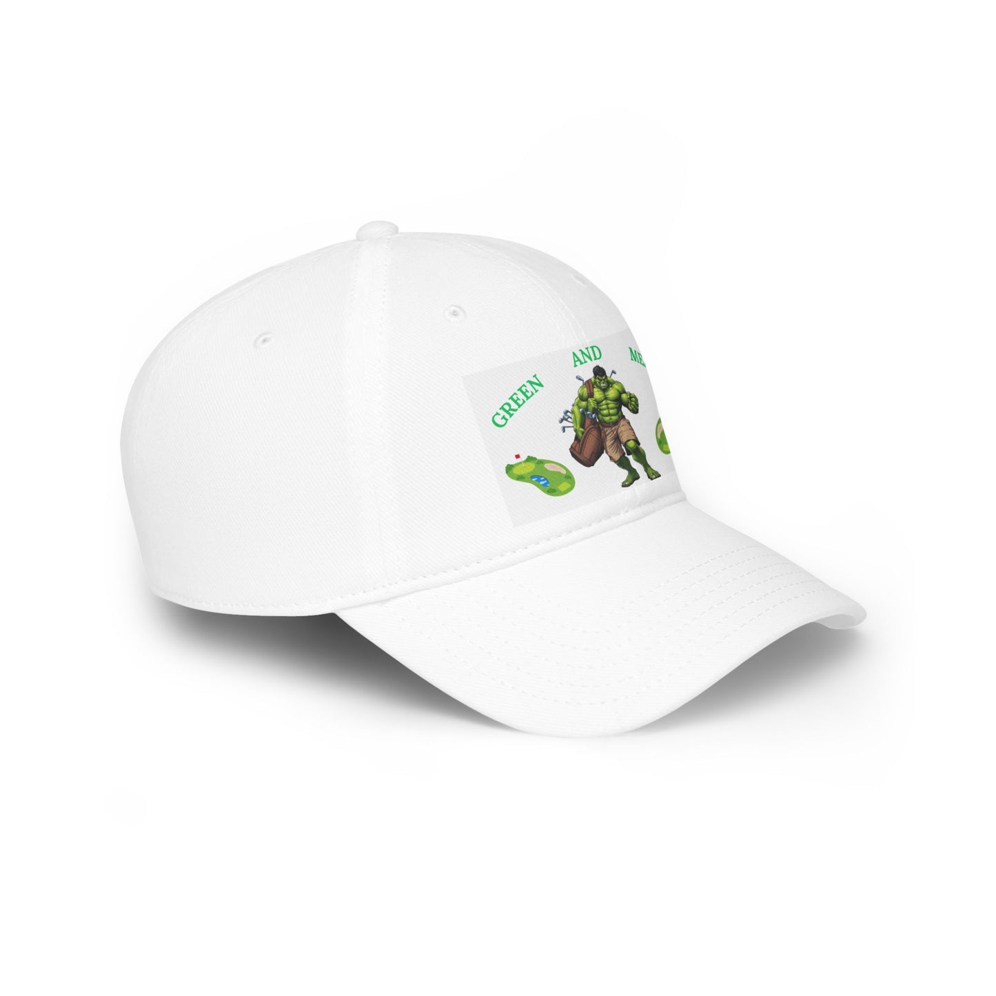 Green and Mean Low Profile Baseball Cap, Cool Hat for Sport Fans, Casual Wear, Gift for Dad, Outdoor Accessories