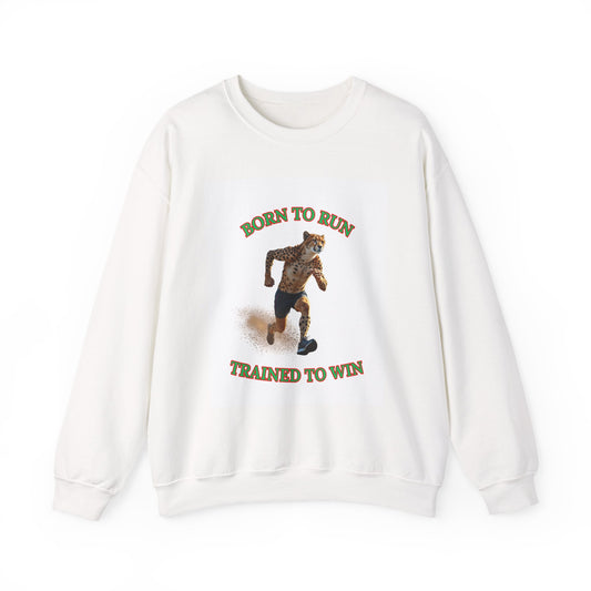 Born to Run Crewneck Sweatshirt, Unisex Animal Sweatshirt, Gift for Athletes, Fitness Apparel, Motivational Clothing