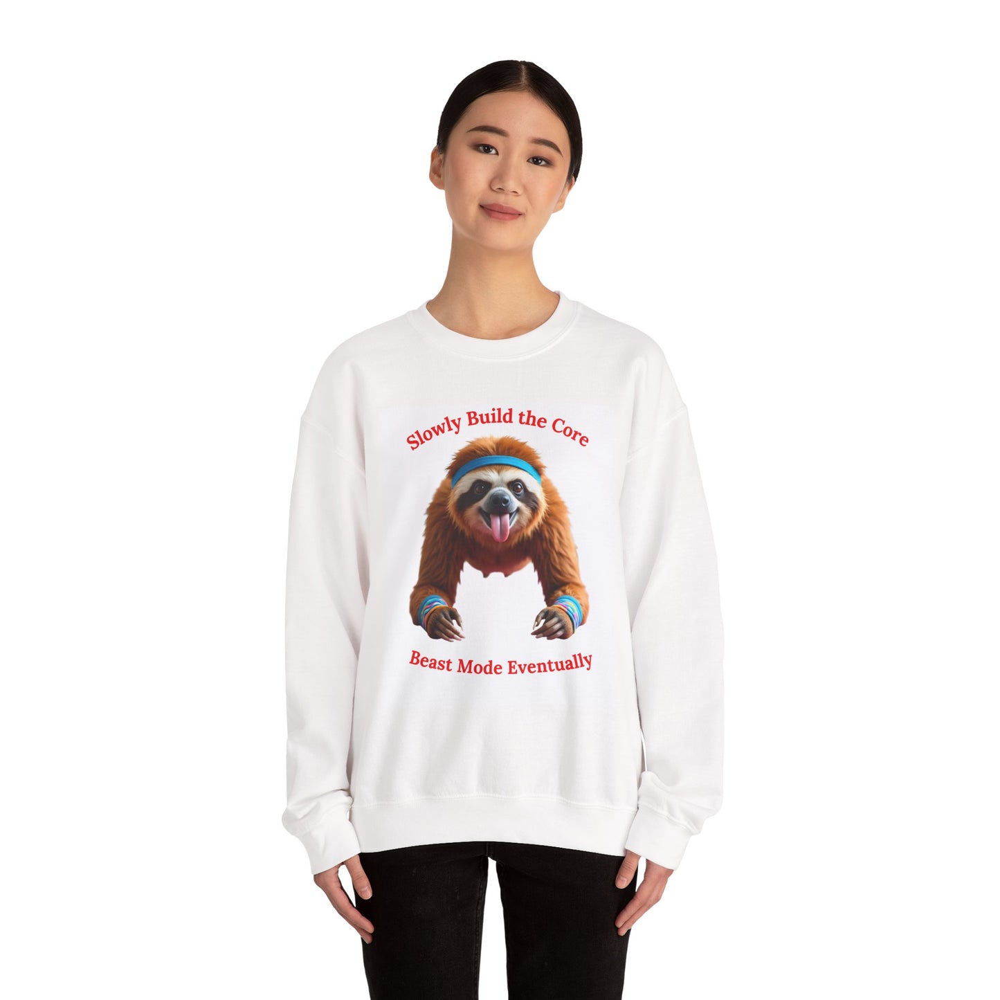 Playful Sloth Sweatshirt, Funny Animal Crewneck, Beast Mode Apparel, Casual Gift for Sloth Lovers, Cozy and Comfy Style