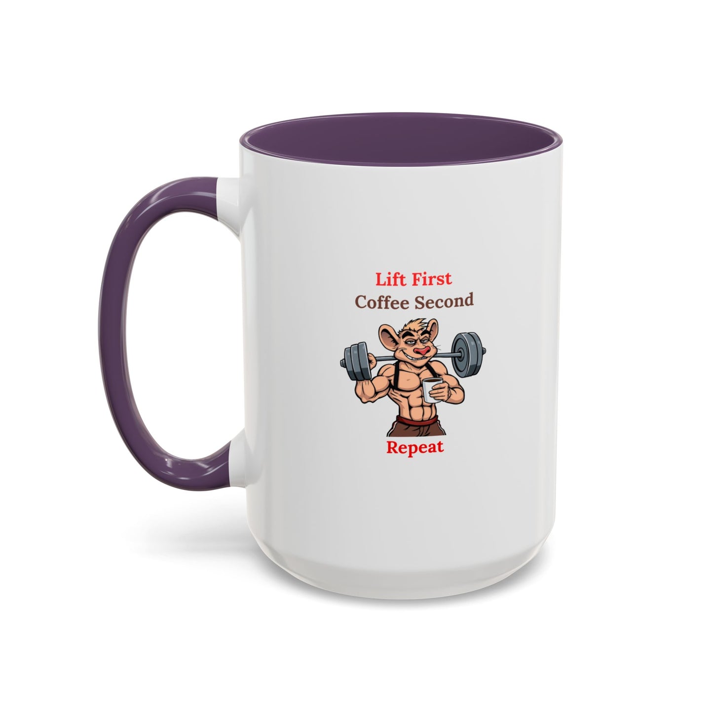 Lift First Coffee Second Mug - Fun Gym Motivational Coffee Cup for Fitness Lovers, Workout Gifts, Home Office Drinkware, Weightlifting Humor