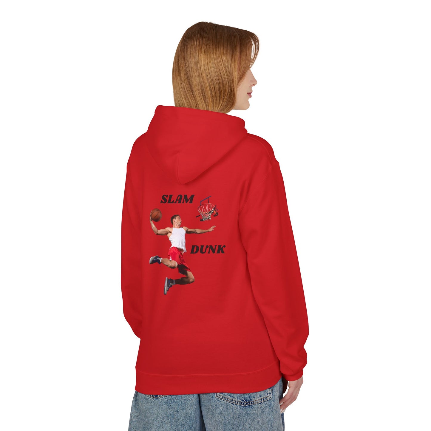 "Slam Dunk" Hoodie for Basketball Lovers, Unisex Athletic Wear, Casual Gift for Sports Fans, Cozy Fleece Pullover, Perfect for Game Days