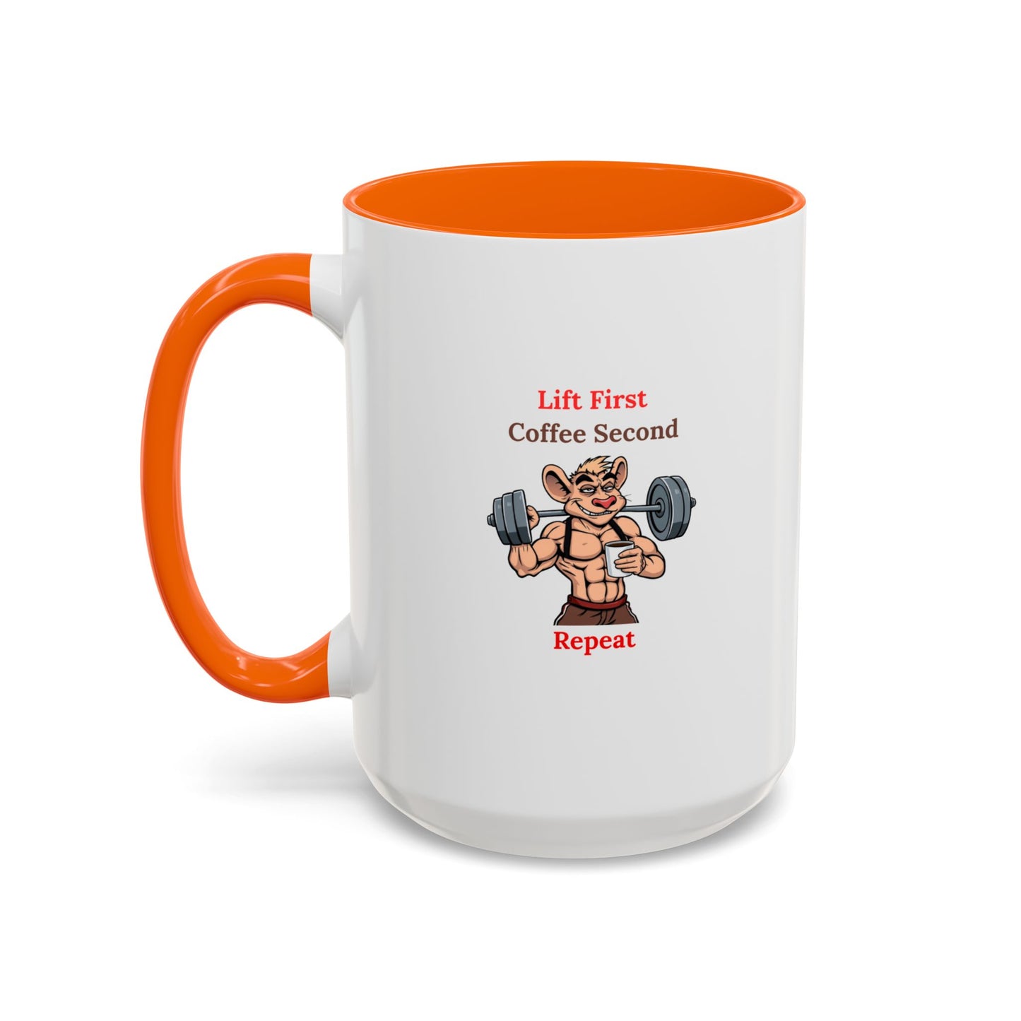 Lift First Coffee Second Mug - Fun Gym Motivational Coffee Cup for Fitness Lovers, Workout Gifts, Home Office Drinkware, Weightlifting Humor