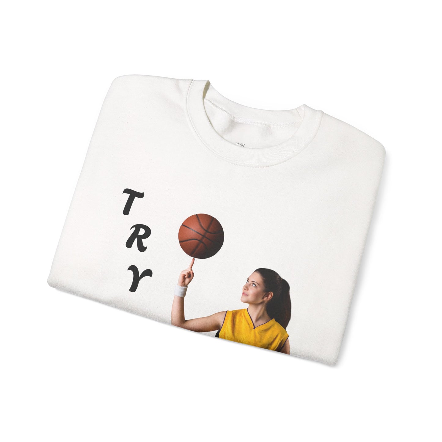 Unisex Basketball Crewneck Sweatshirt - Try It, Sports Apparel, Workout Gear, Athleisure, Gift for Athletes