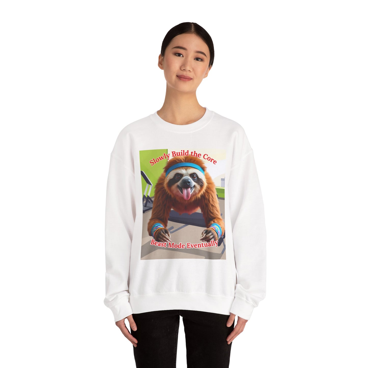 Sloth-Inspired Crewneck Sweatshirt | Motivational Gift, Funny Apparel, Workout Fashion, Gift for Sloth Lovers, Cozy Lounge Wear