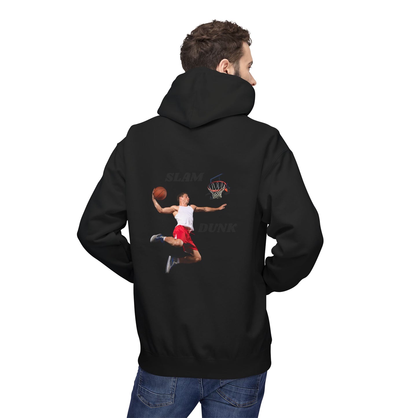 "Slam Dunk" Hoodie for Basketball Lovers, Unisex Athletic Wear, Casual Gift for Sports Fans, Cozy Fleece Pullover, Perfect for Game Days