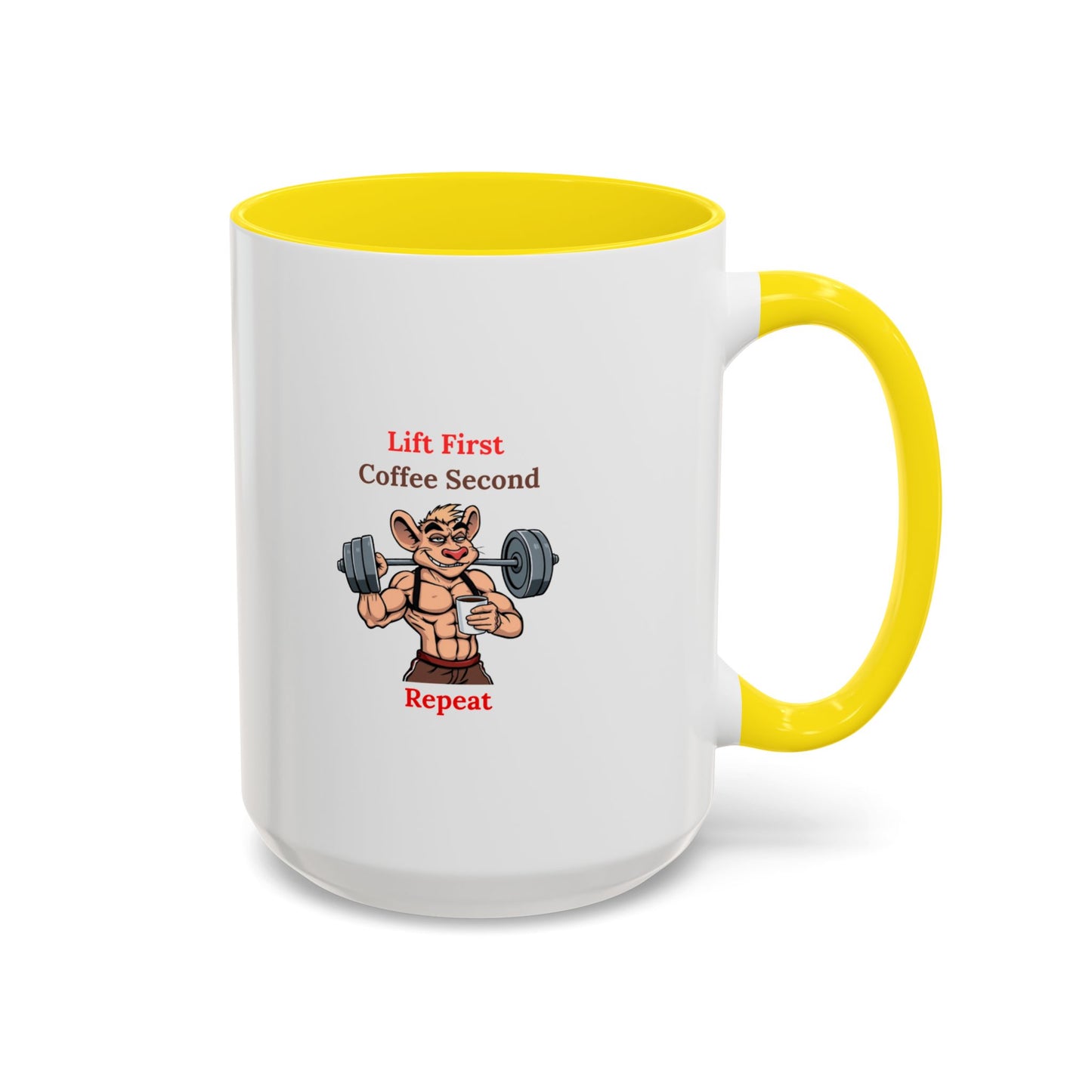 Lift First Coffee Second Mug - Fun Gym Motivational Coffee Cup for Fitness Lovers, Workout Gifts, Home Office Drinkware, Weightlifting Humor