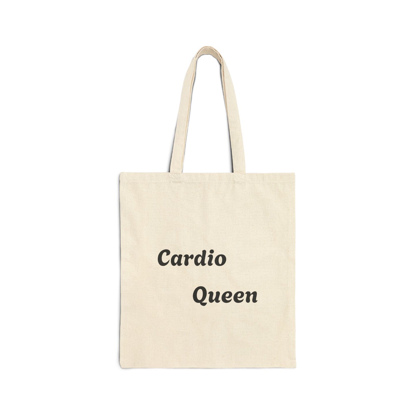 Cardio Queen Cotton Canvas Tote Bag | Eco-friendly Shopping Bag, Workout Bag, Gym Tote, Gift for Fitness Lovers, Trendy Reusable Bag