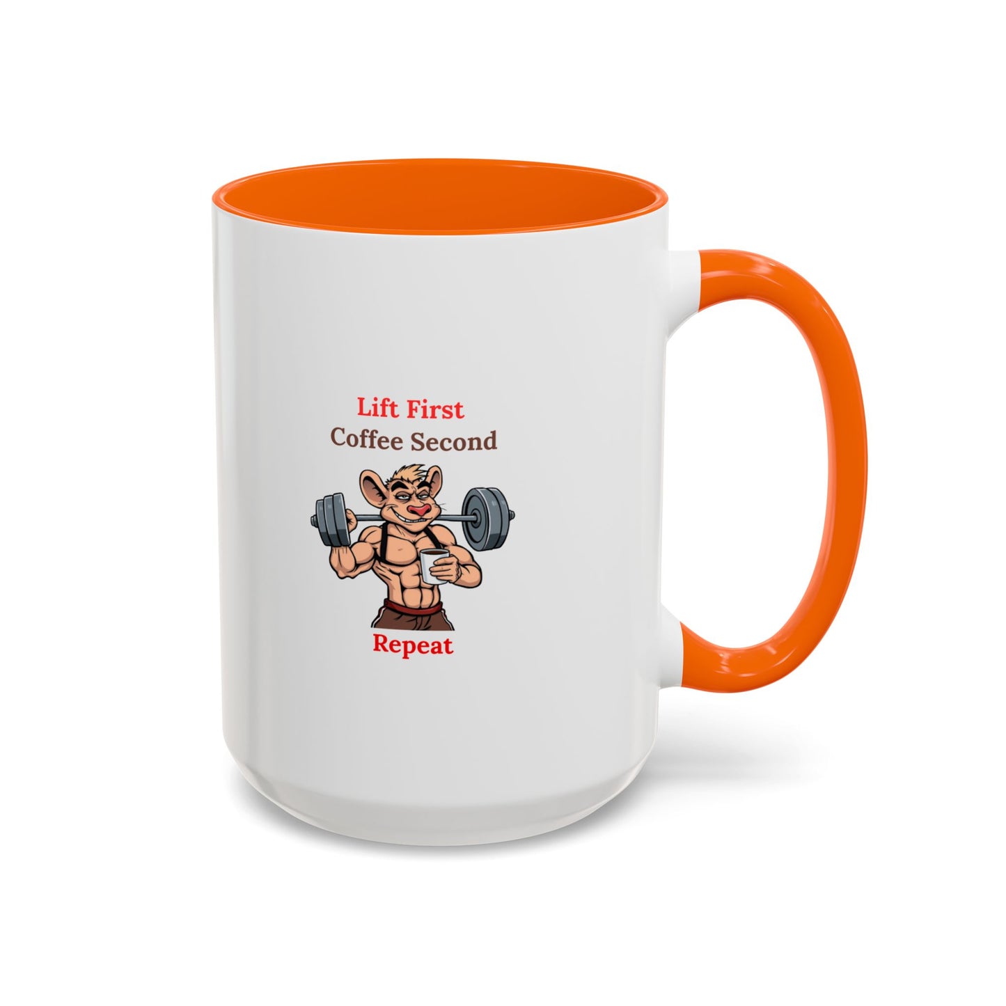 Lift First Coffee Second Mug - Fun Gym Motivational Coffee Cup for Fitness Lovers, Workout Gifts, Home Office Drinkware, Weightlifting Humor