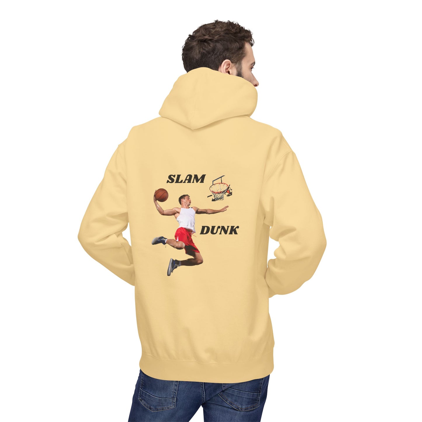 "Slam Dunk" Hoodie for Basketball Lovers, Unisex Athletic Wear, Casual Gift for Sports Fans, Cozy Fleece Pullover, Perfect for Game Days