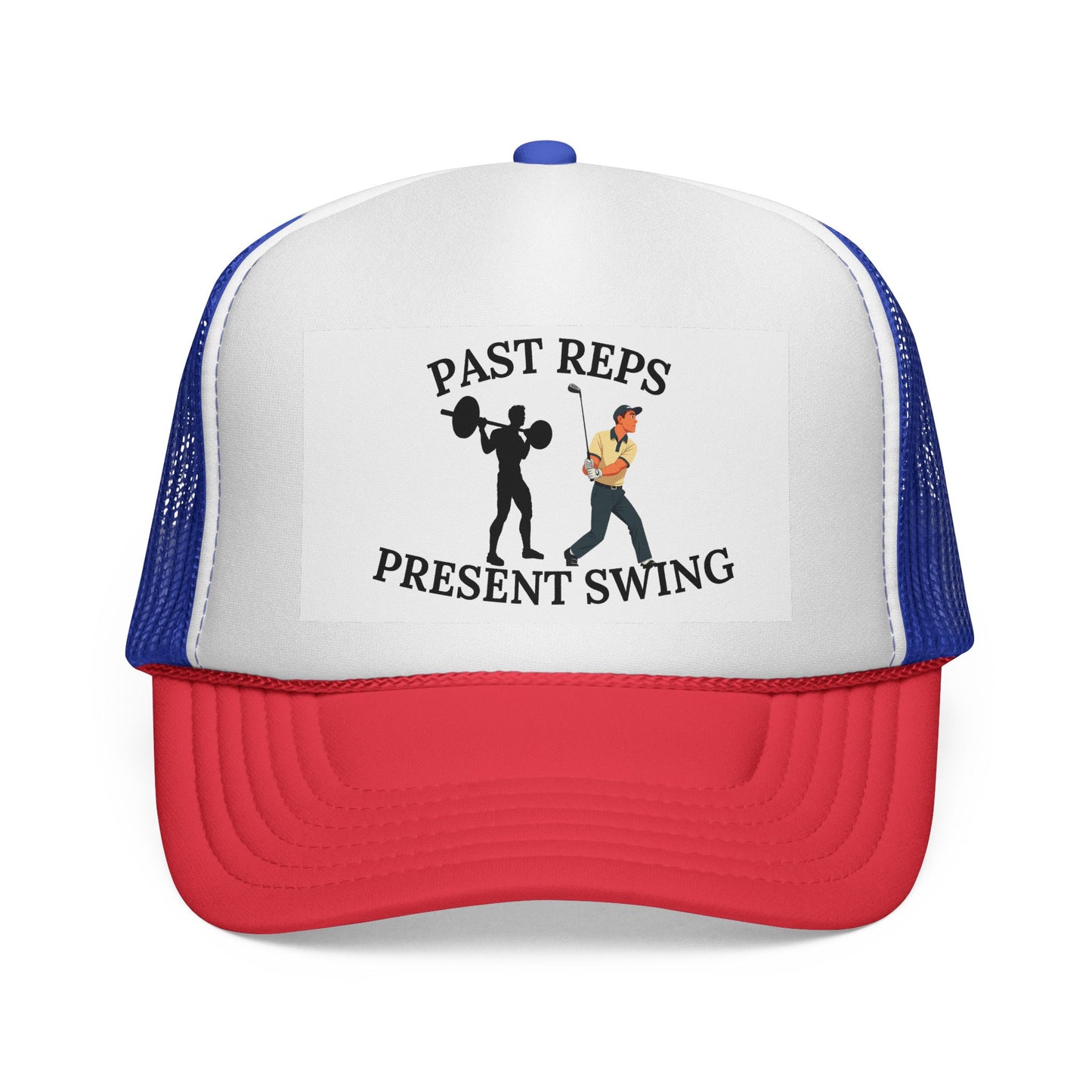 Fitness Trucker Cap - "Past Reps Present Swing" - Gym Hat, Workout Cap, Gift for Fitness Lovers, Outdoor Events, Casual Style