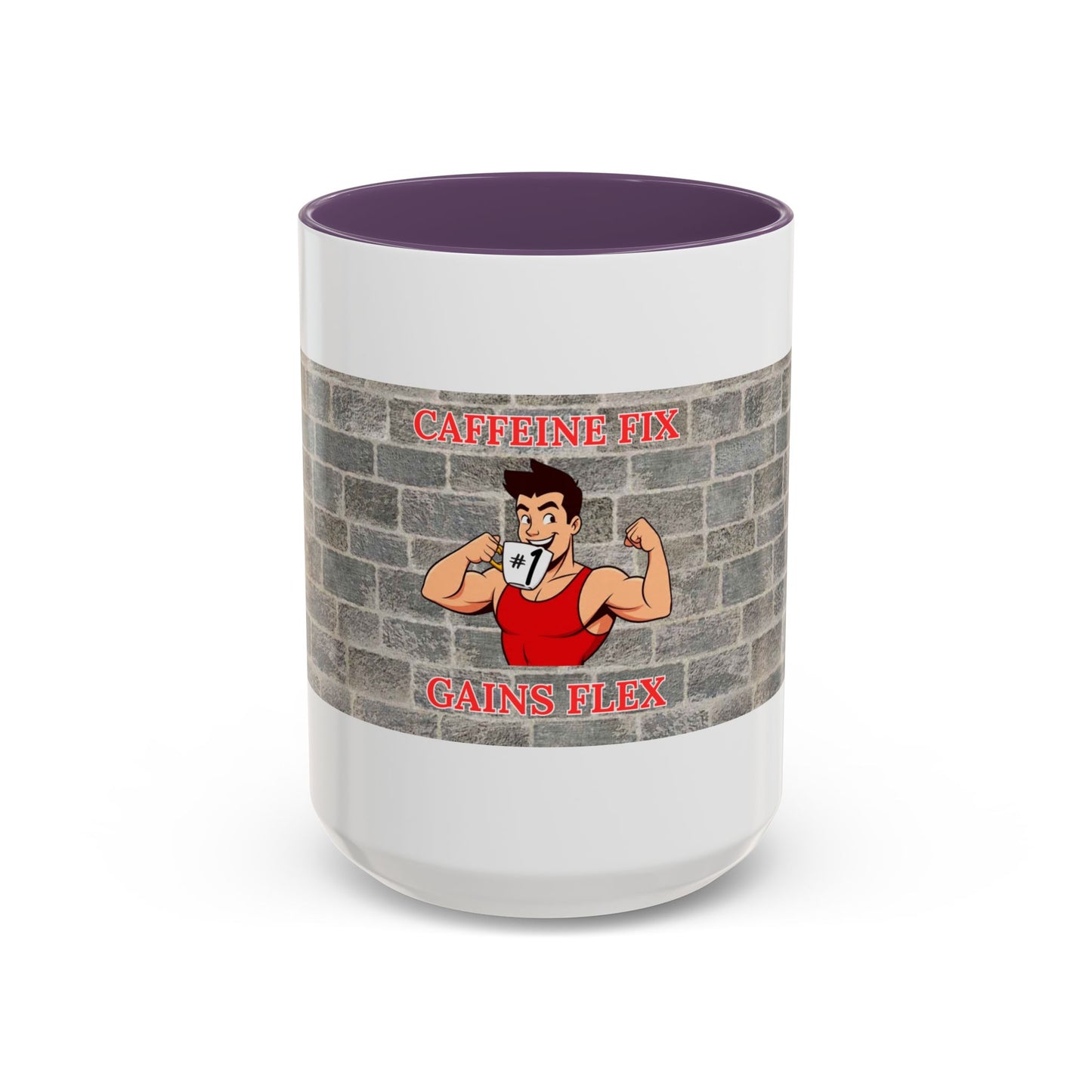 Caffeine Fix Gains Flex Coffee Mug - Fitness Mug, Gym Gift, Motivational Drinkware, Bodybuilding Accessory, Workout Coffee Cup