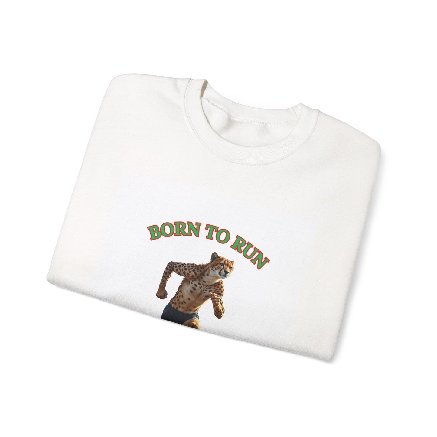 Born to Run Crewneck Sweatshirt, Unisex Animal Sweatshirt, Gift for Athletes, Fitness Apparel, Motivational Clothing