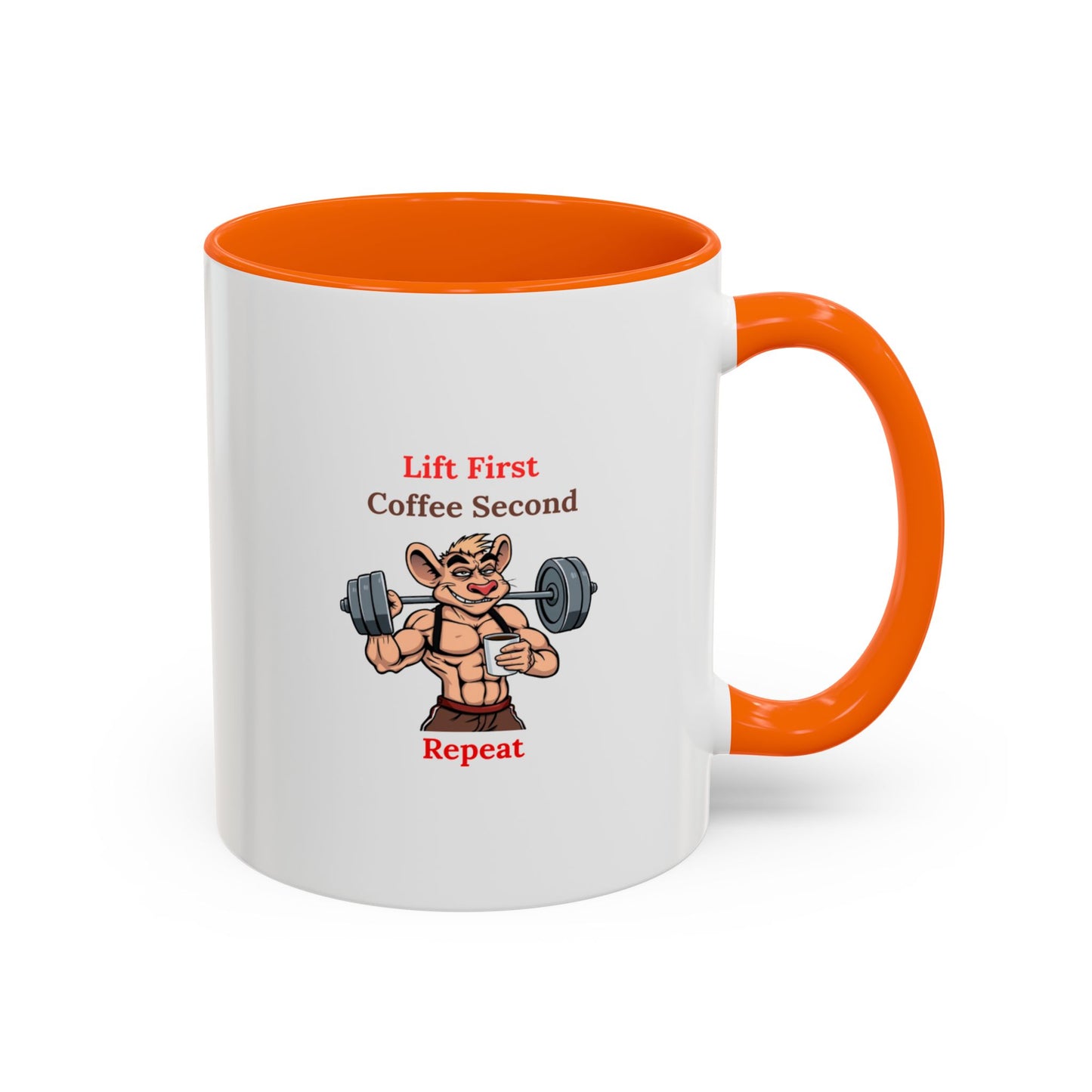 Lift First Coffee Second Mug - Fun Gym Motivational Coffee Cup for Fitness Lovers, Workout Gifts, Home Office Drinkware, Weightlifting Humor