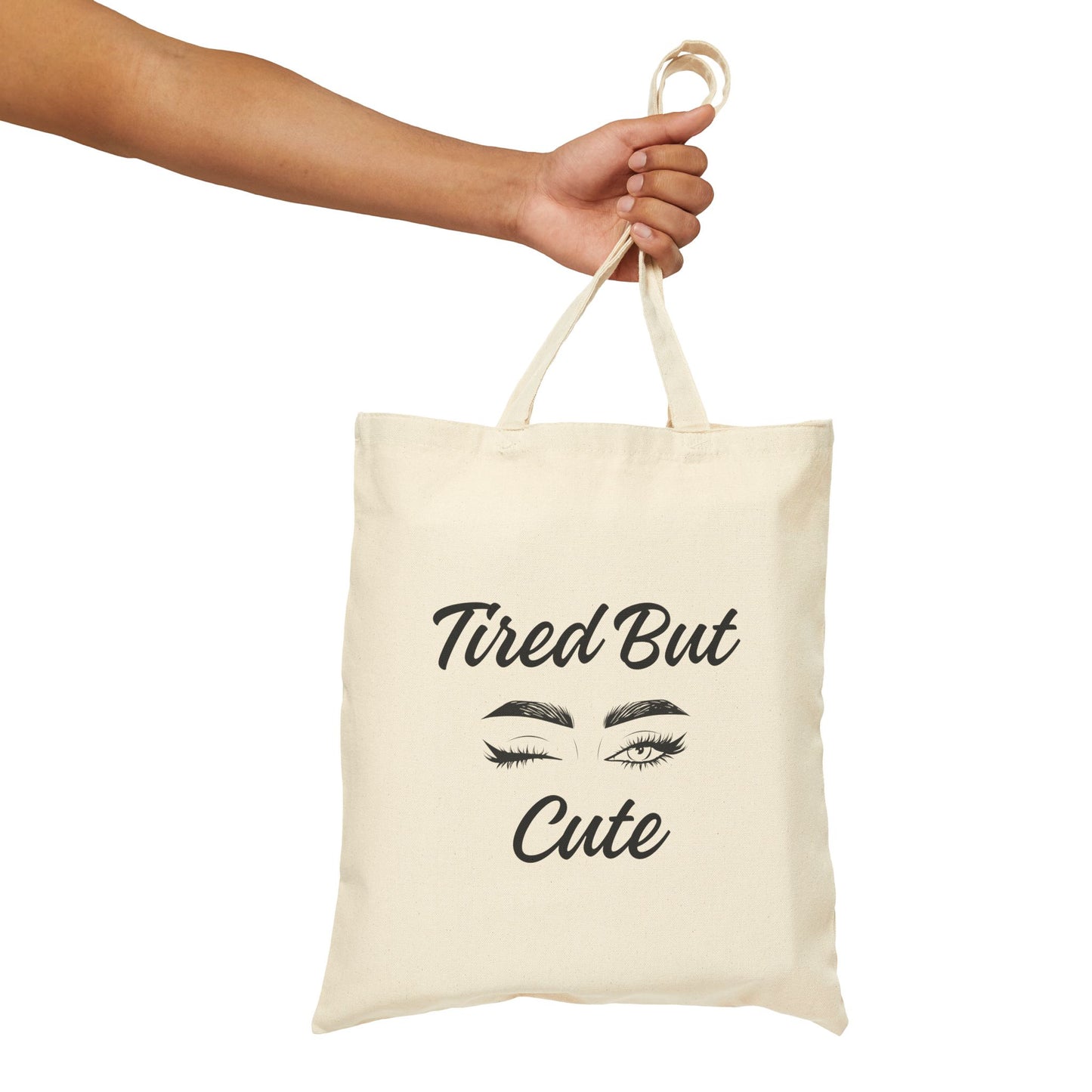 Tired But Cute Tote Bag - Stylish Cotton Canvas Bag for Everyday Use, Gifts for Friends, Shopping, Beach, and More