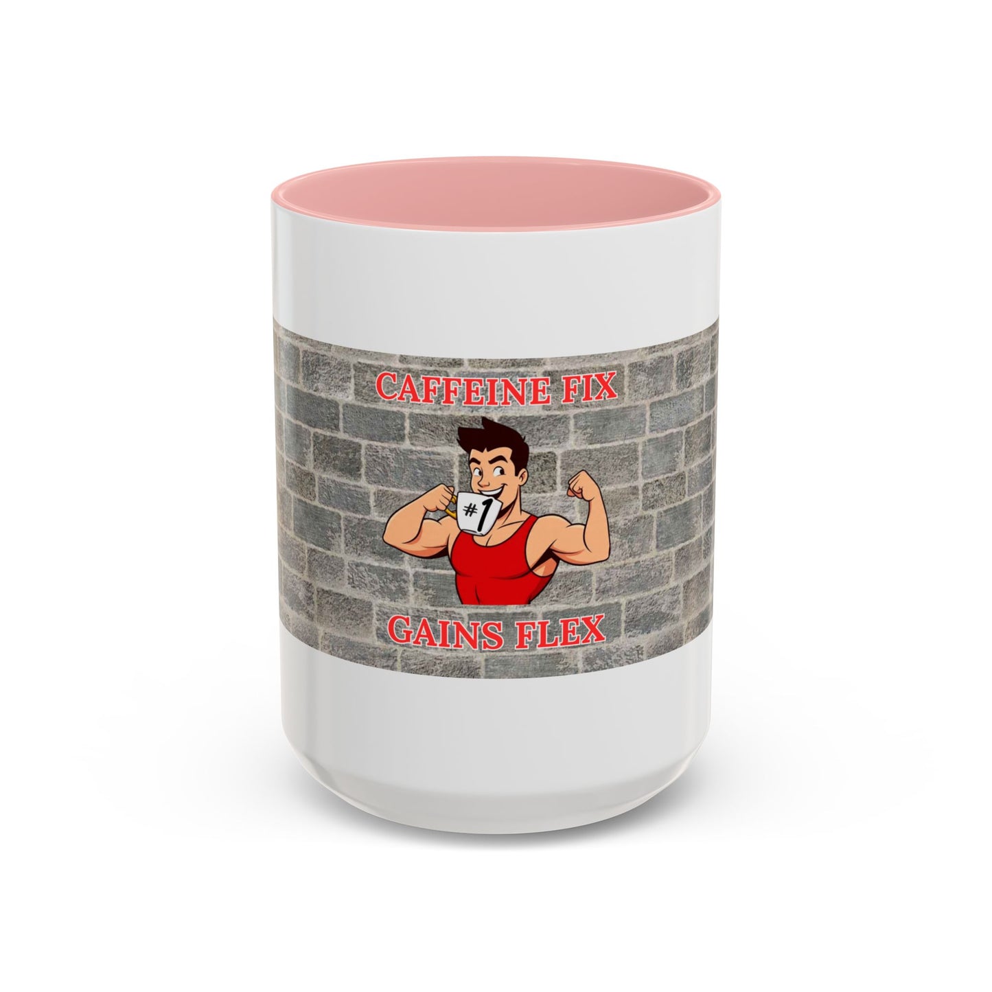 Caffeine Fix Gains Flex Coffee Mug - Fitness Mug, Gym Gift, Motivational Drinkware, Bodybuilding Accessory, Workout Coffee Cup