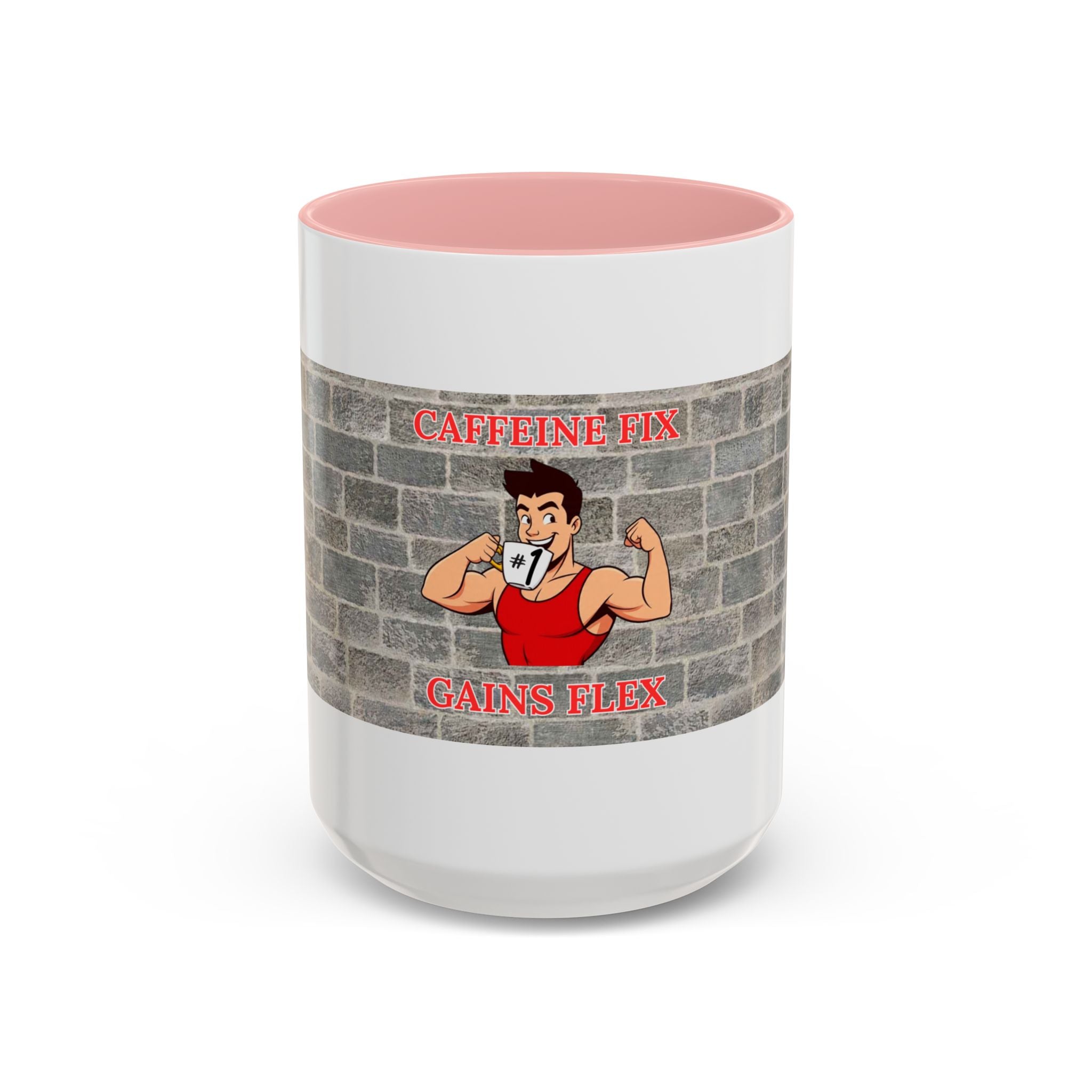 Caffeine Fix Gains Flex Coffee Mug - Fitness Mug, Gym Gift, Motivational Drinkware, Bodybuilding Accessory, Workout Coffee Cup