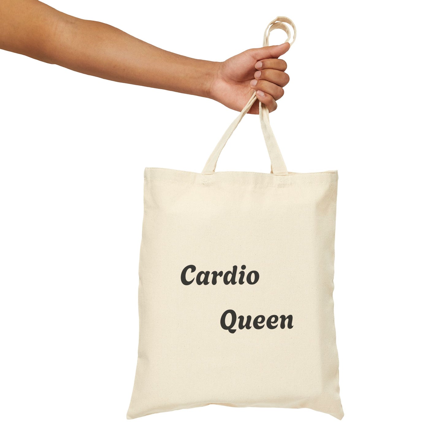 Cardio Queen Cotton Canvas Tote Bag | Eco-friendly Shopping Bag, Workout Bag, Gym Tote, Gift for Fitness Lovers, Trendy Reusable Bag