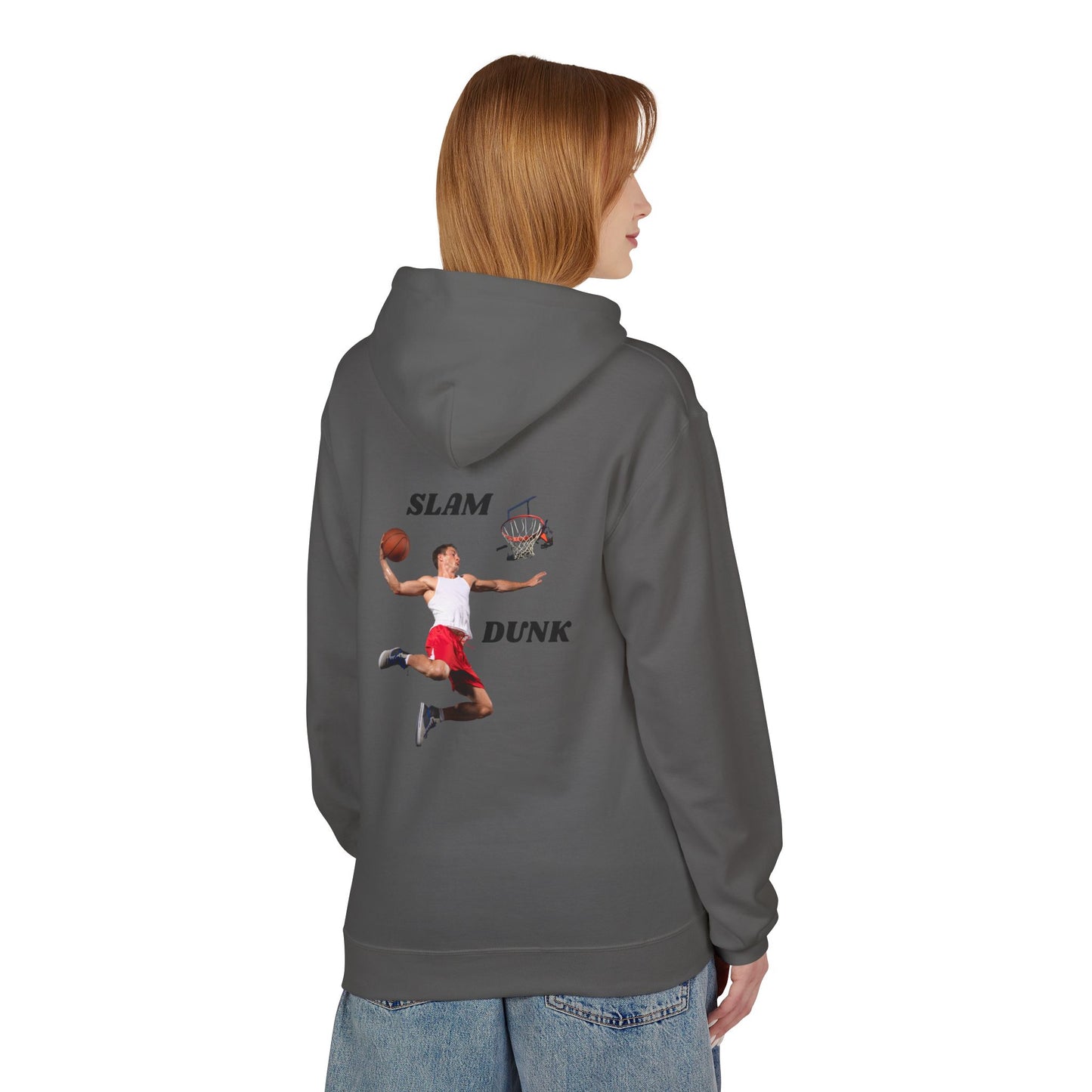 "Slam Dunk" Hoodie for Basketball Lovers, Unisex Athletic Wear, Casual Gift for Sports Fans, Cozy Fleece Pullover, Perfect for Game Days