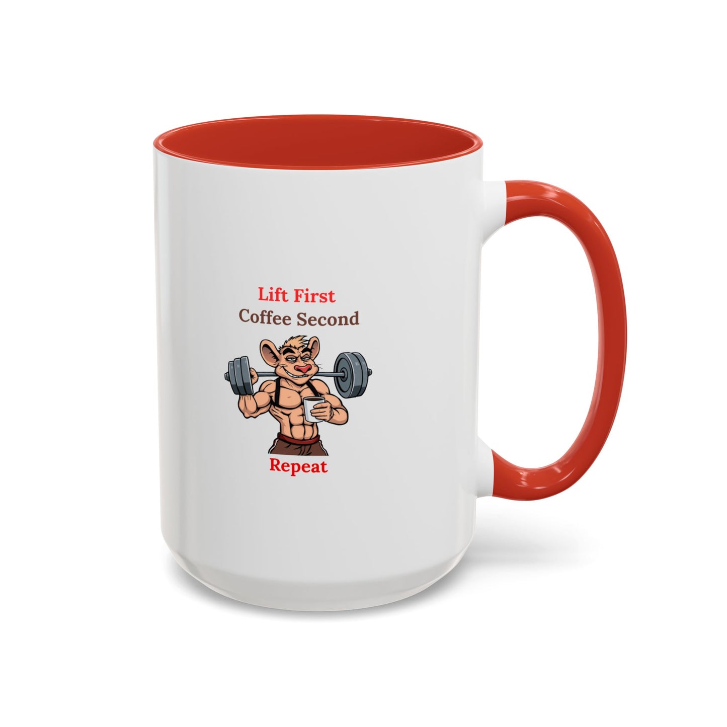 Lift First Coffee Second Mug - Fun Gym Motivational Coffee Cup for Fitness Lovers, Workout Gifts, Home Office Drinkware, Weightlifting Humor