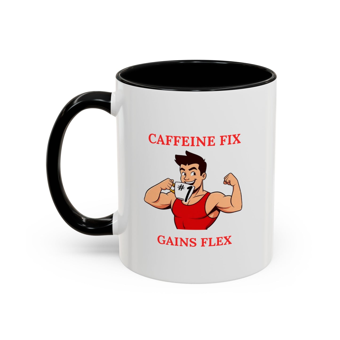 Fitness-Themed Coffee Mug - Caffeine Fix Gains Flex, Gift for Gym Lovers, Motivational Mug, Workout Coffee Cup, Beverage Container, [...]