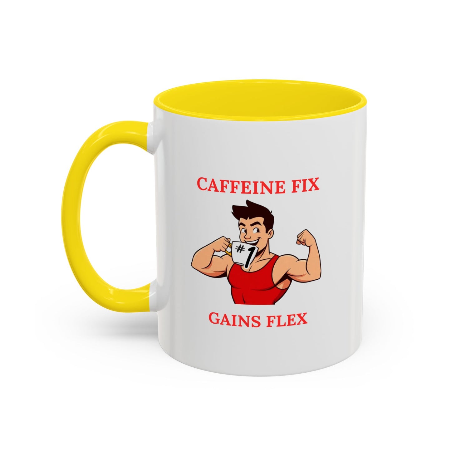 Fitness-Themed Coffee Mug - Caffeine Fix Gains Flex, Gift for Gym Lovers, Motivational Mug, Workout Coffee Cup, Beverage Container, [...]
