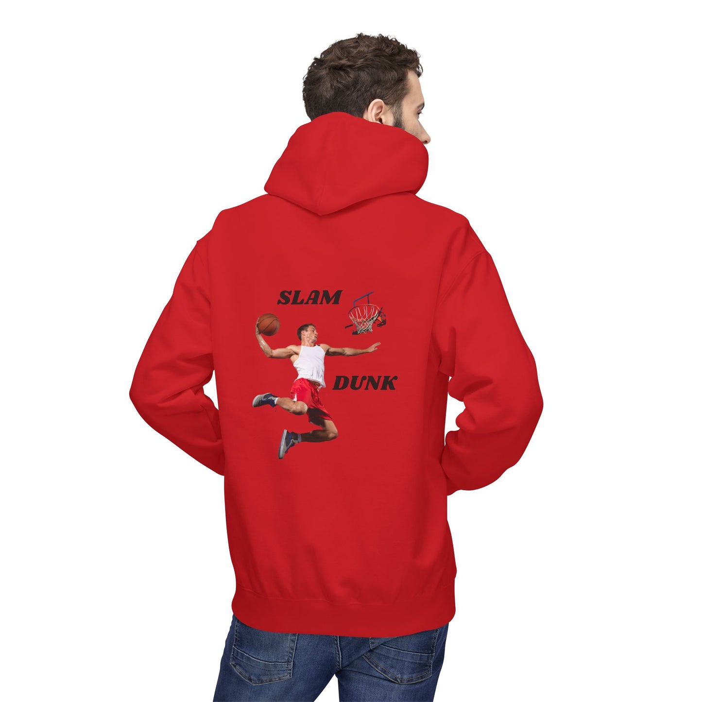 "Slam Dunk" Hoodie for Basketball Lovers, Unisex Athletic Wear, Casual Gift for Sports Fans, Cozy Fleece Pullover, Perfect for Game Days