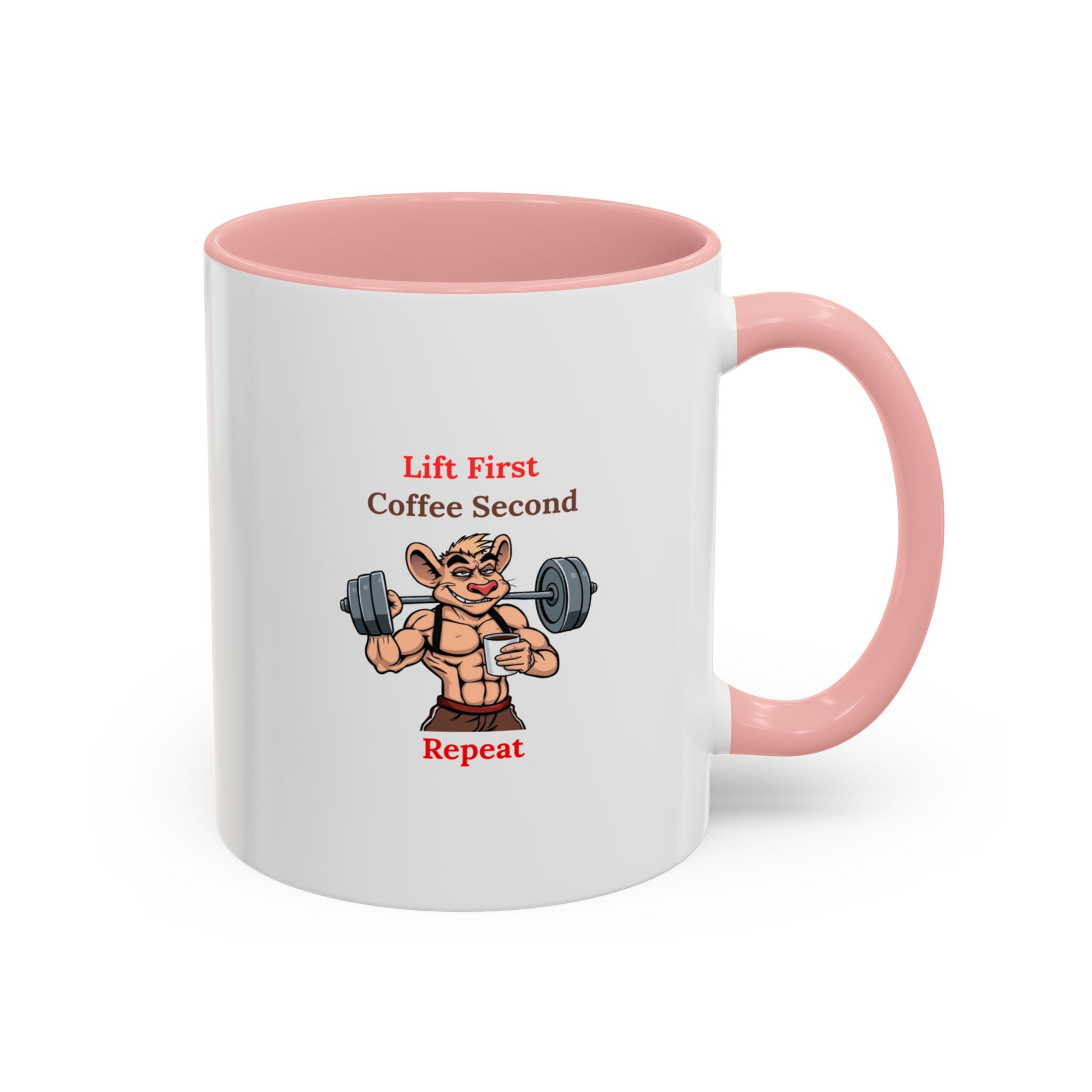 Lift First Coffee Second Mug - Fun Gym Motivational Coffee Cup for Fitness Lovers, Workout Gifts, Home Office Drinkware, Weightlifting Humor
