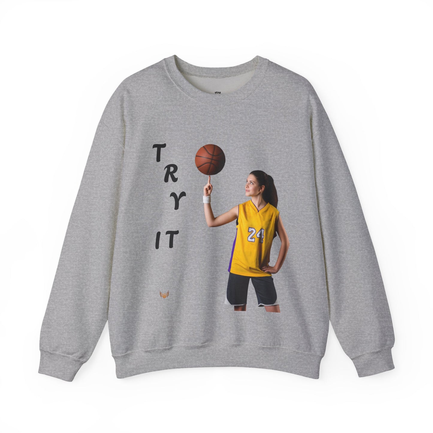 Unisex Basketball Crewneck Sweatshirt - Try It, Sports Apparel, Workout Gear, Athleisure, Gift for Athletes
