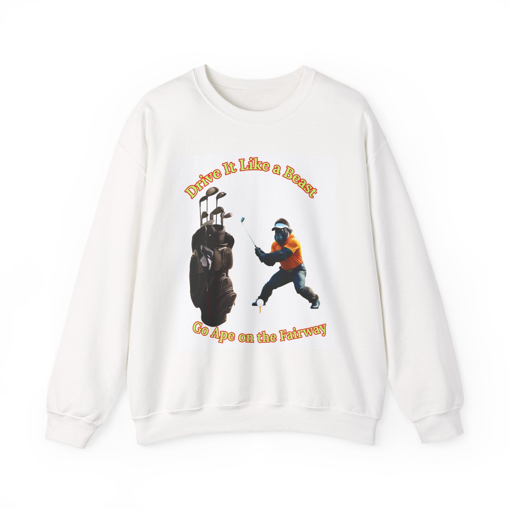 Golf Lover's Crewneck Sweatshirt - "Drive It Like a Beast" - Perfect for Golfers, Gifts, Sportswear, Vintage Style, Active Lifestyle