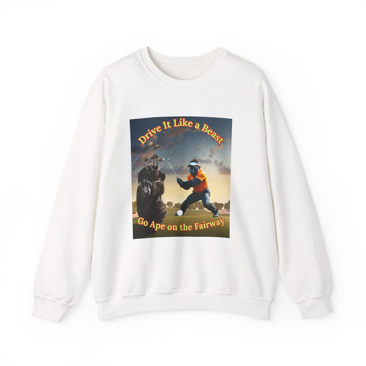 Golf-Themed Heavy Blend Crewneck Sweatshirt - Drive It Like a Beast, Go Ape on the Fairways, Unisex Sweatshirt, Gift for Golf Lovers, [...]