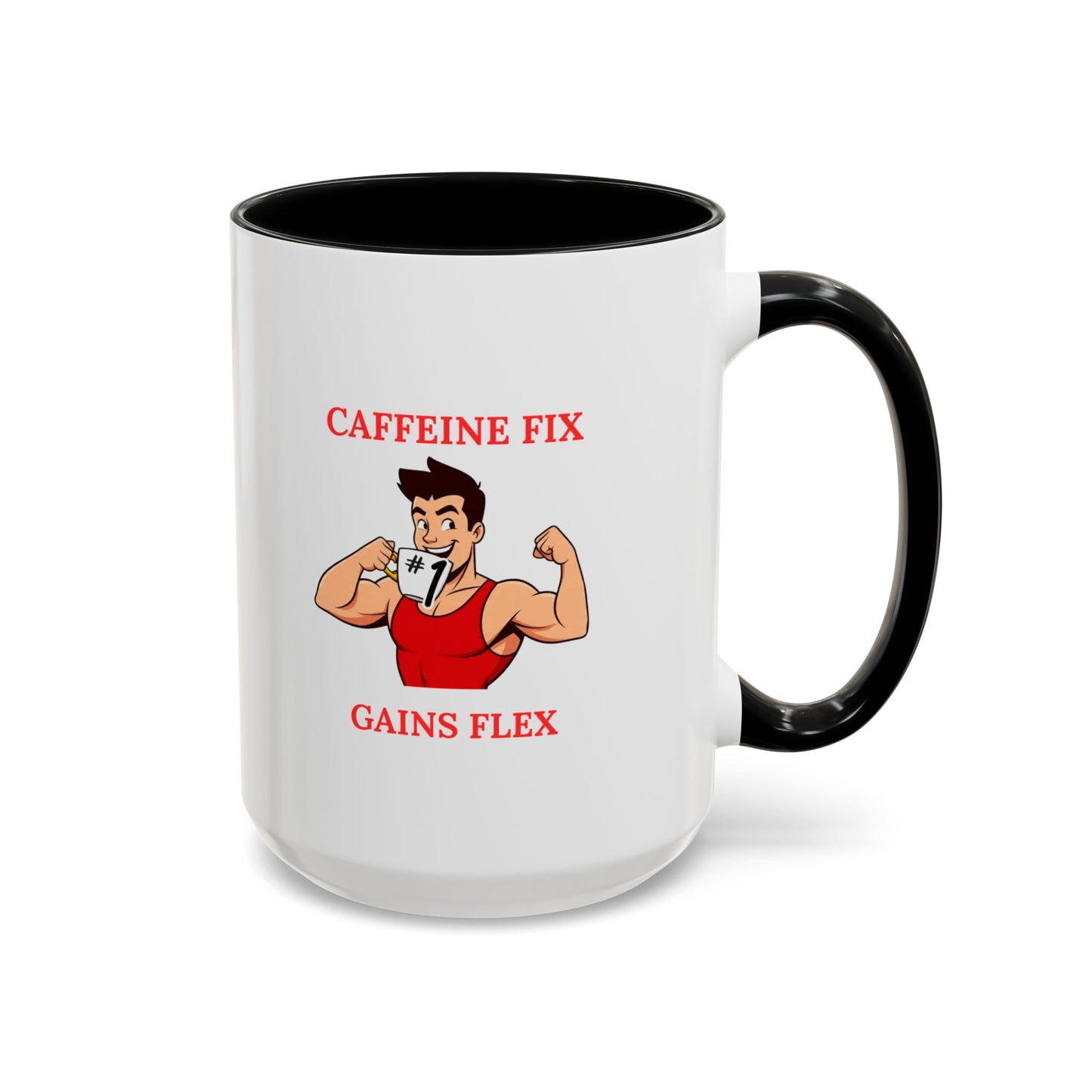 Fitness-Themed Coffee Mug - Caffeine Fix Gains Flex, Gift for Gym Lovers, Motivational Mug, Workout Coffee Cup, Beverage Container, [...]