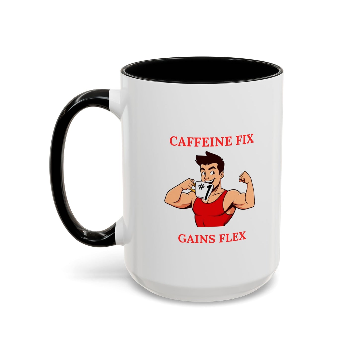 Fitness-Themed Coffee Mug - Caffeine Fix Gains Flex, Gift for Gym Lovers, Motivational Mug, Workout Coffee Cup, Beverage Container, [...]