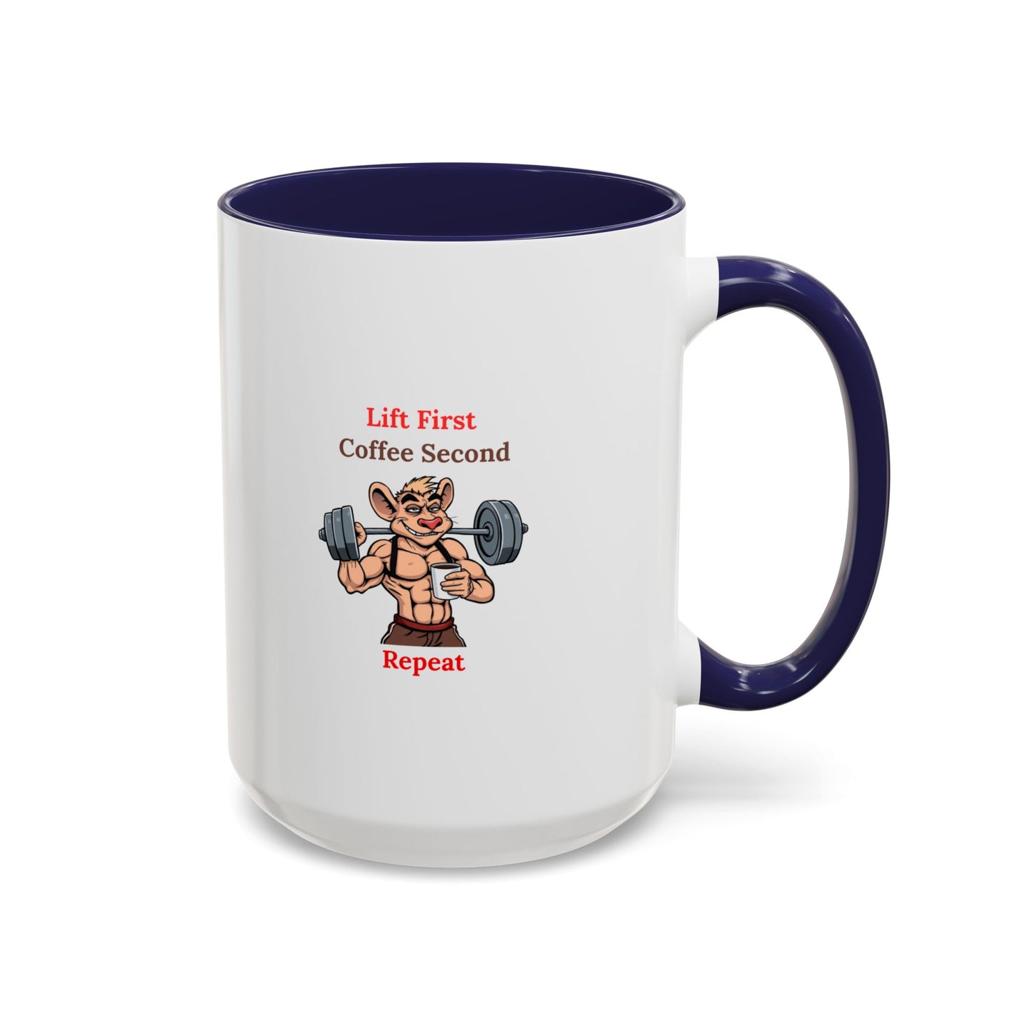 Lift First Coffee Second Mug - Fun Gym Motivational Coffee Cup for Fitness Lovers, Workout Gifts, Home Office Drinkware, Weightlifting Humor
